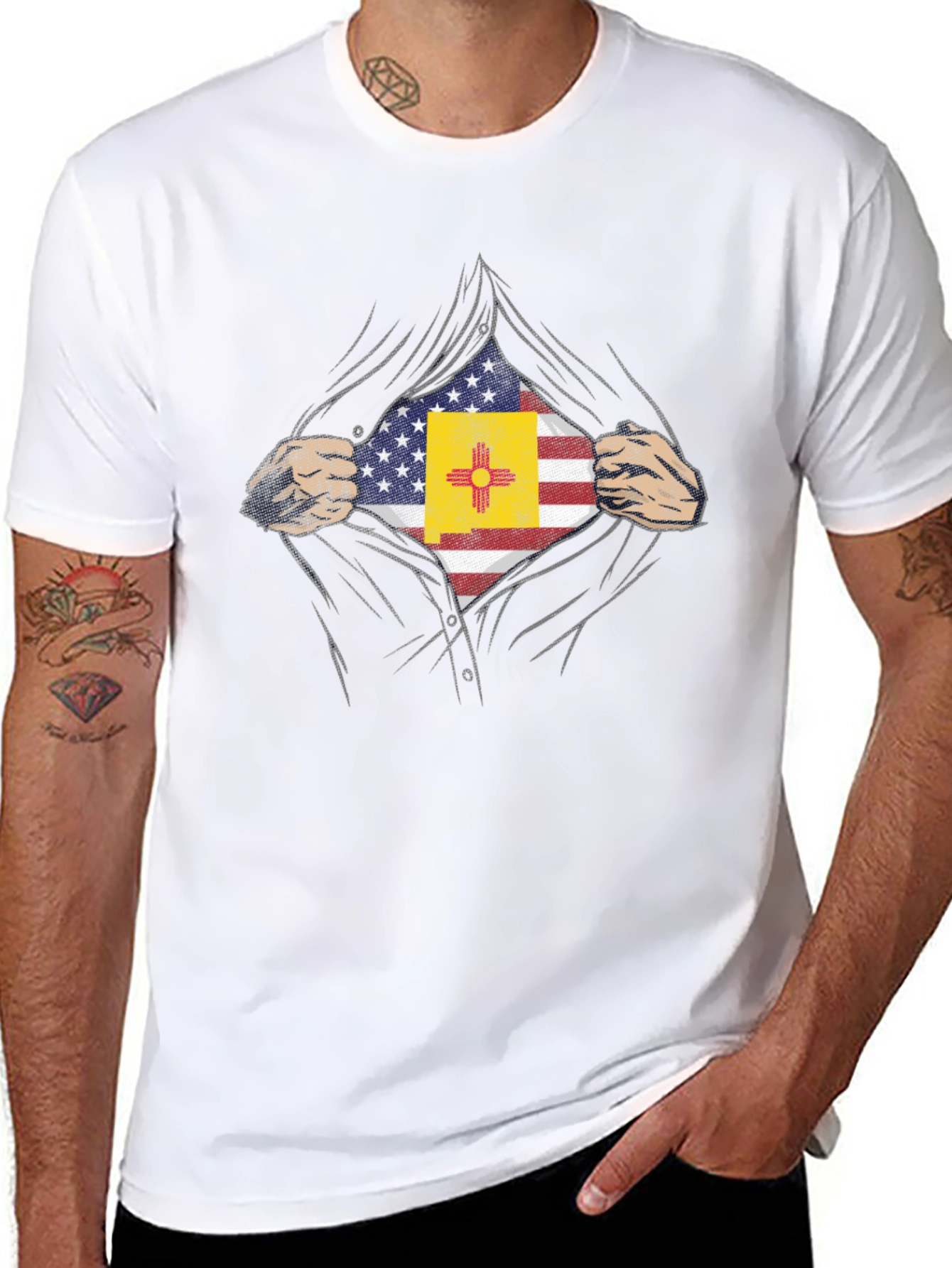 New Mexico USA Flag Hero T-Shirt
