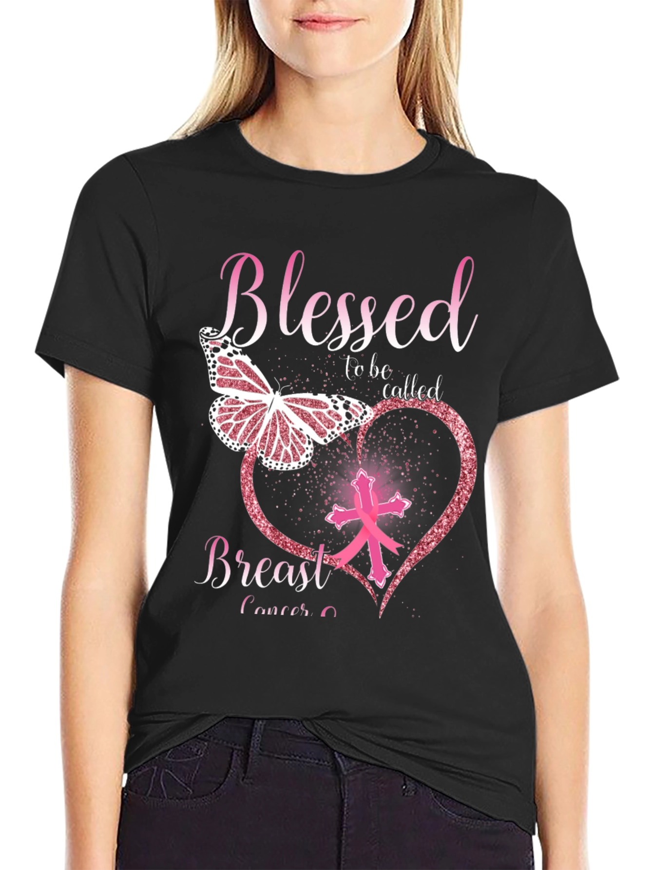 Breast Cancer Awareness Blessed T-Shirt