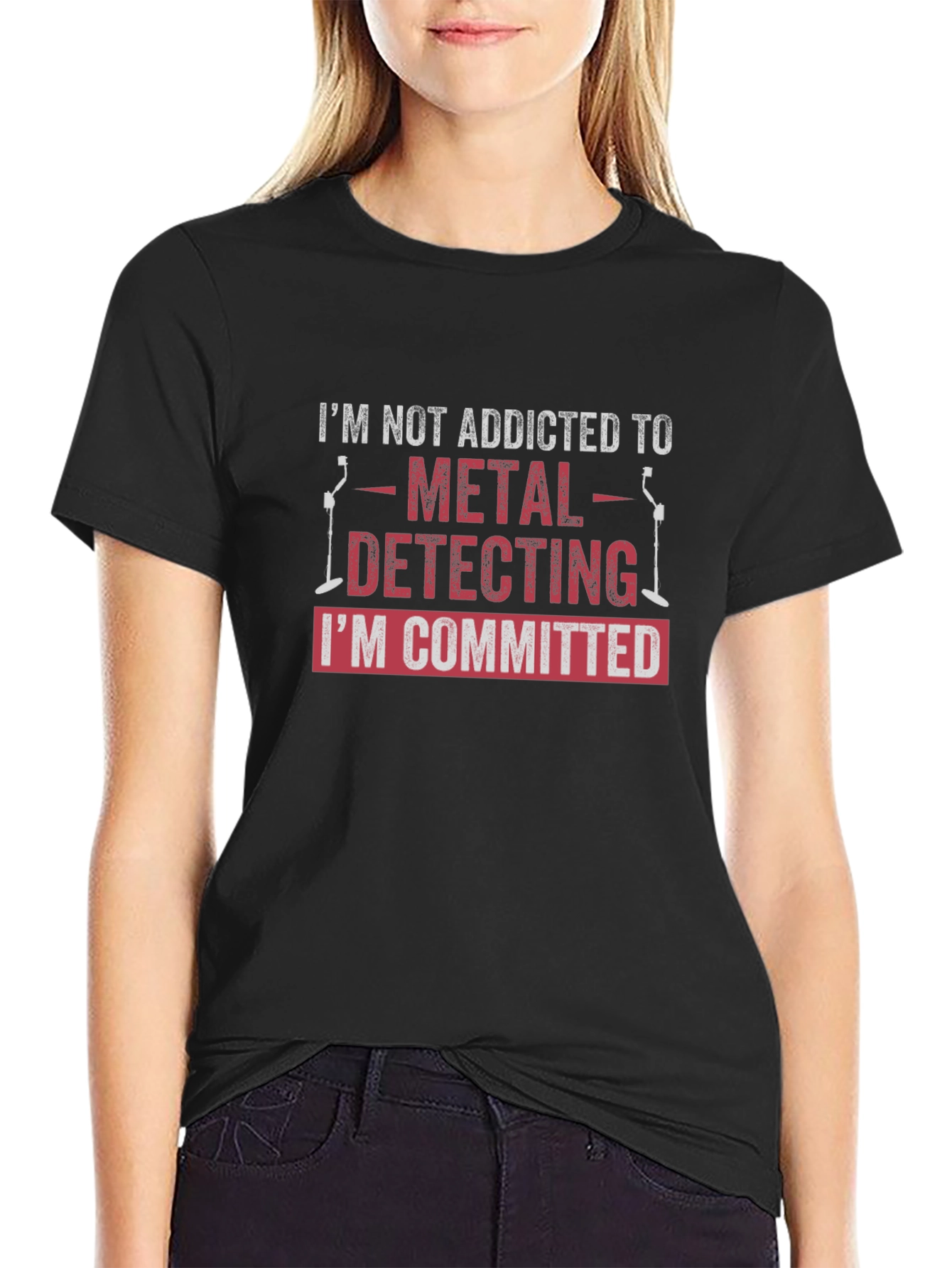 Metal Detecting Committed Black T-Shirt