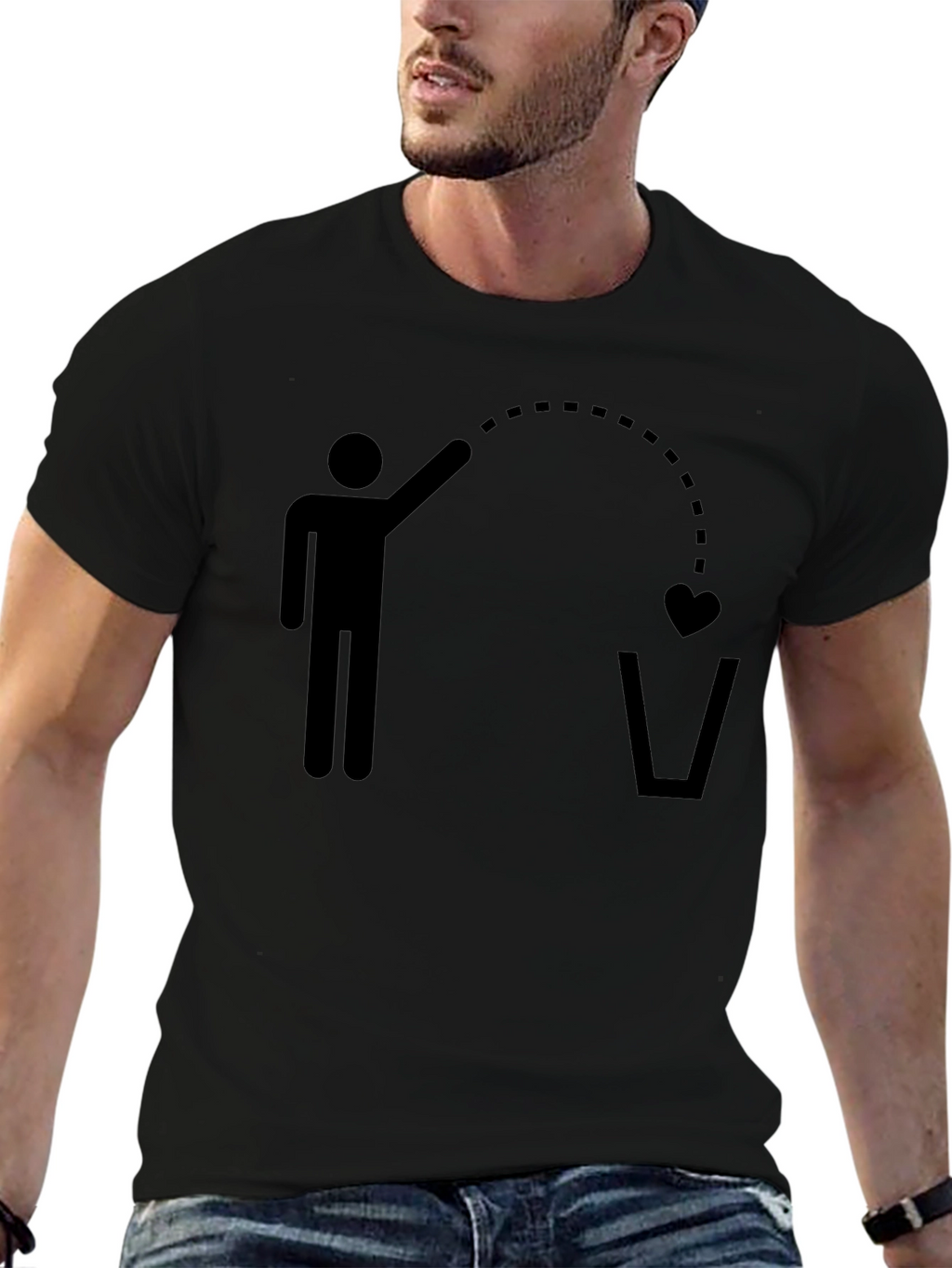 Heartbreak Toss T-Shirt - Funny Graphic Tee