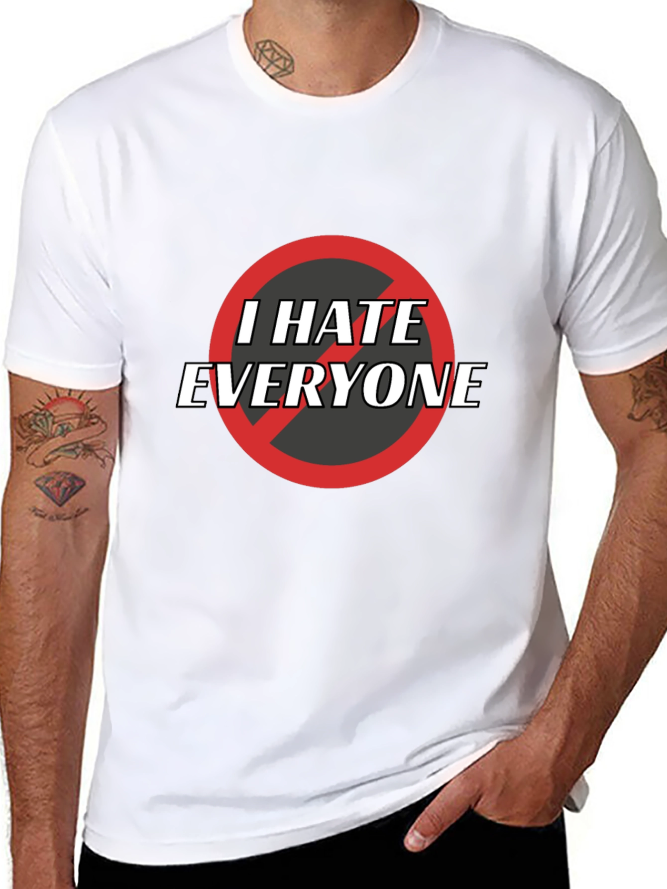 I Hate Everyone Graphic Tee - Black Cotton T-Shirt
