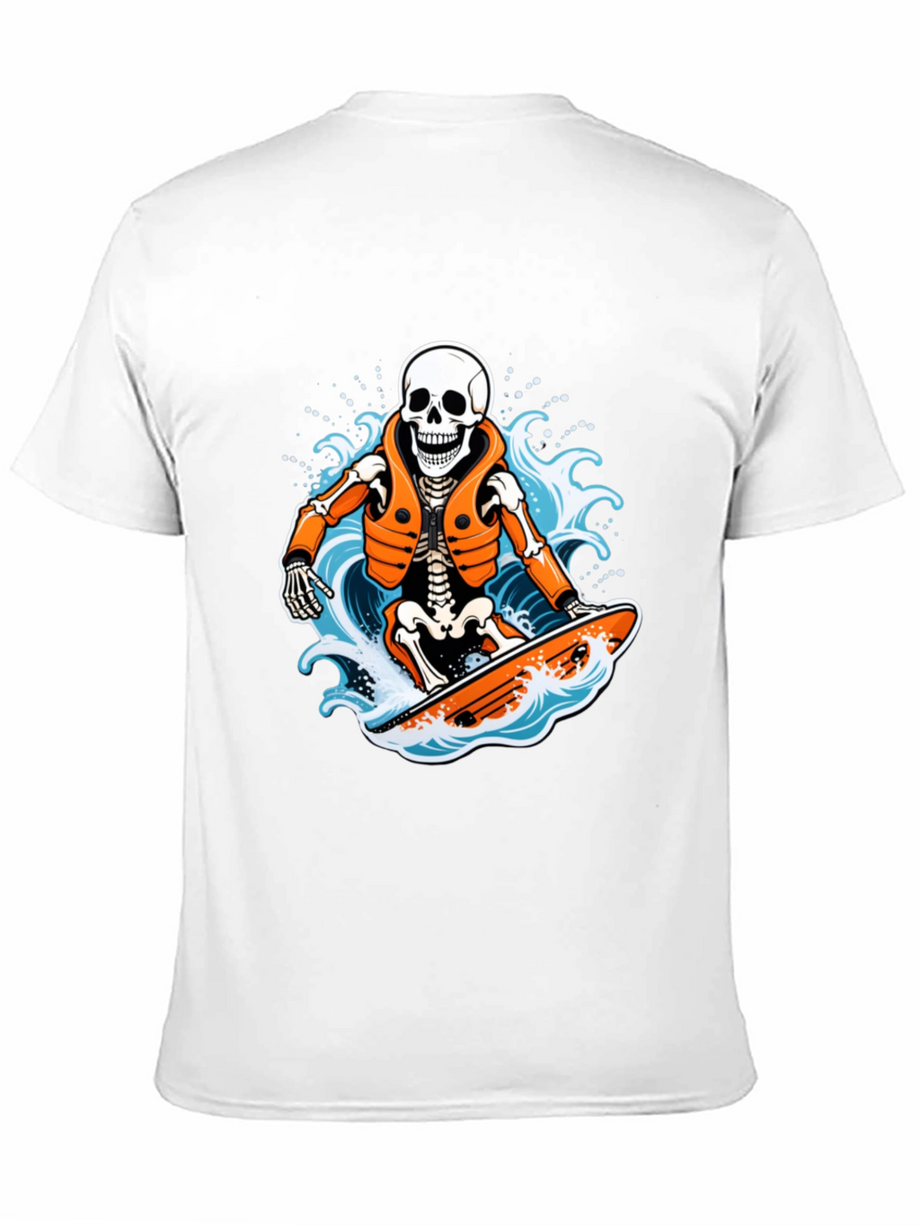 Skeleton Surfer Graphic T-Shirt - Black