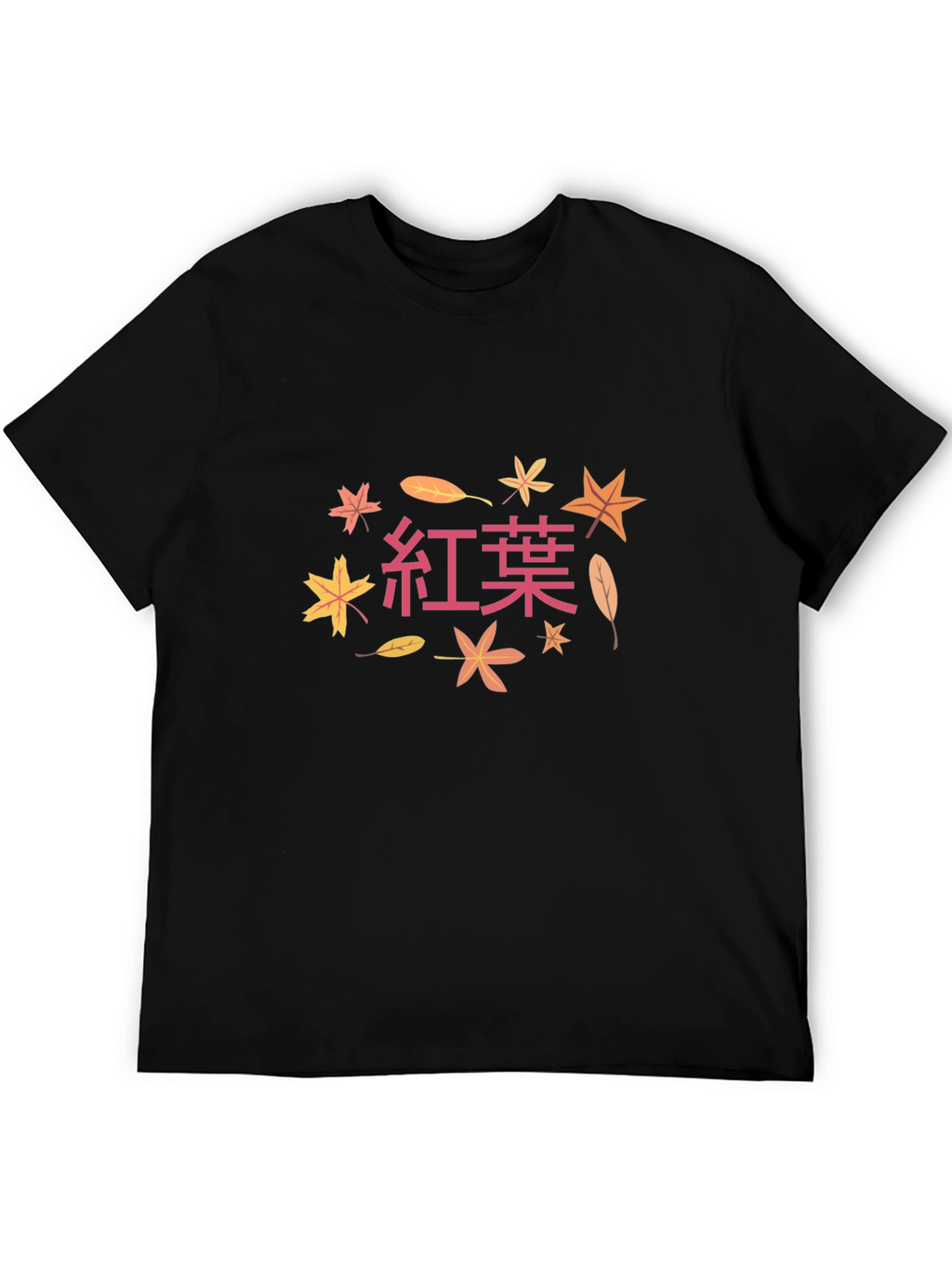 Autumn Leaves T-Shirt - Japanese Kanji Design