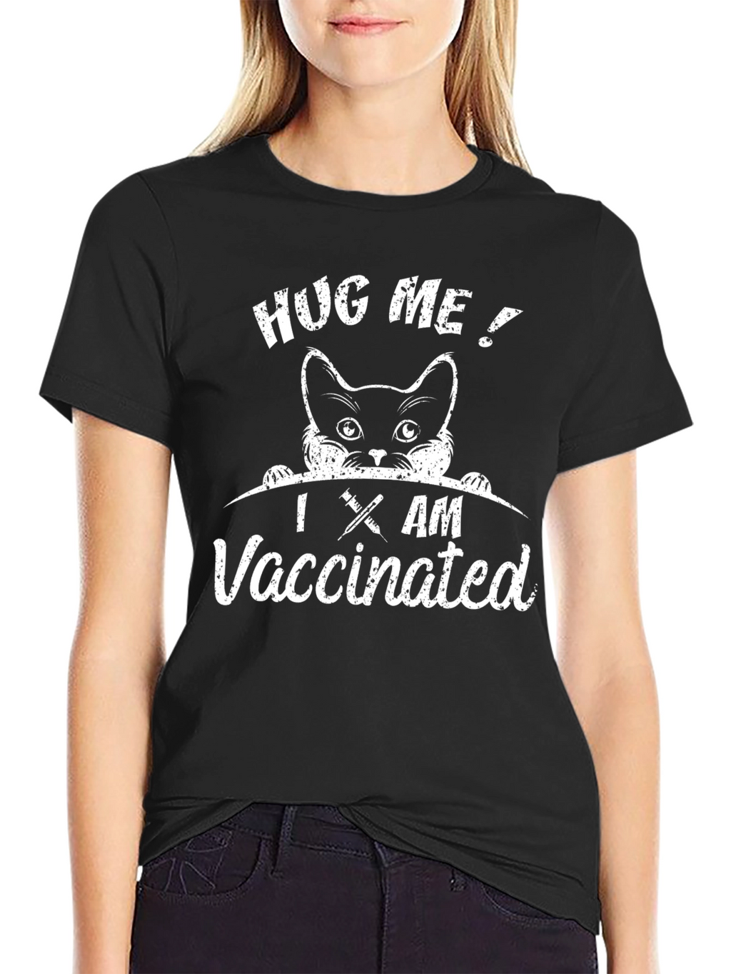 Hug Me! I am Vaccinated Cat T-Shirt