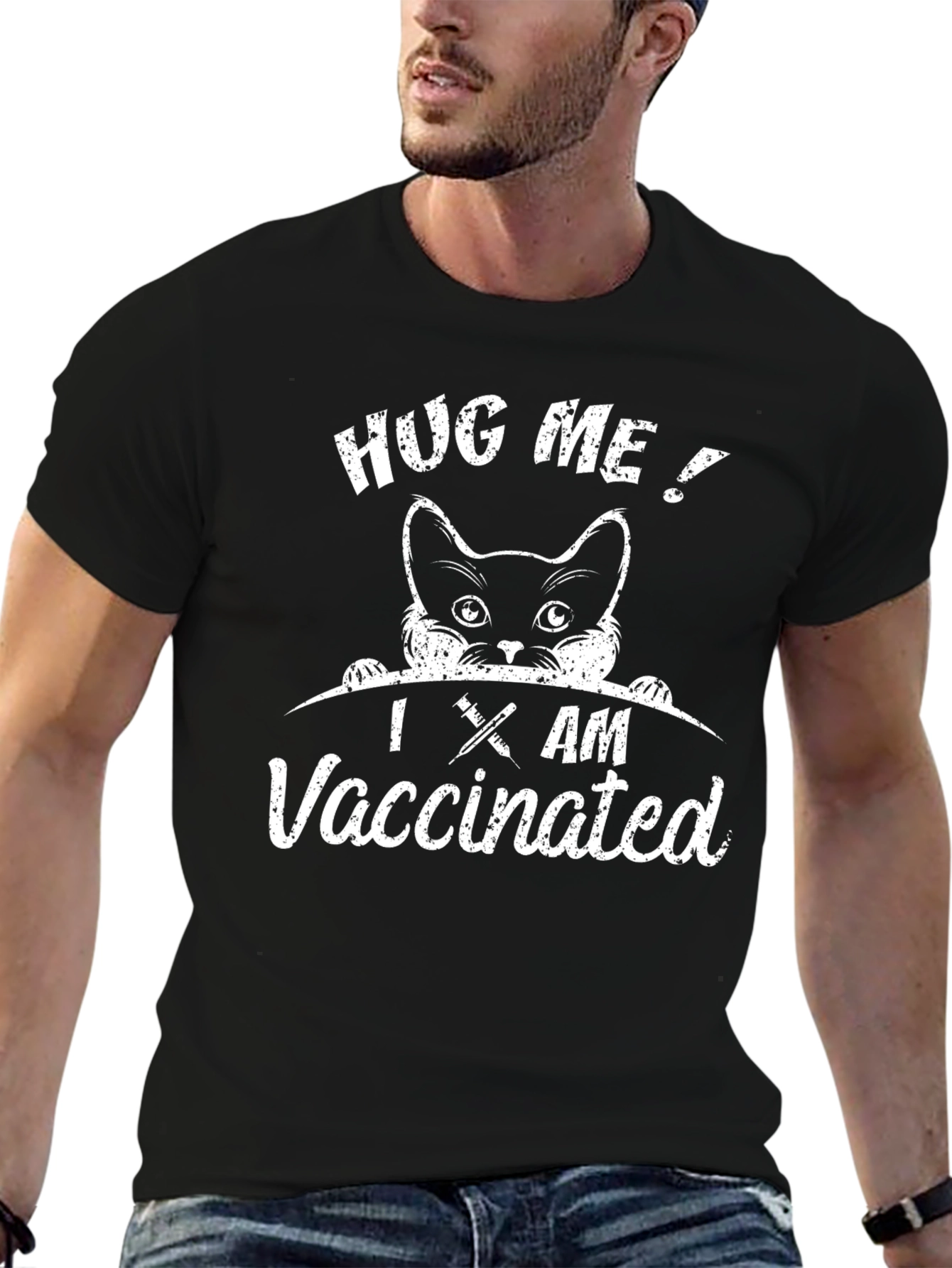 Hug Me! I am Vaccinated Cat T-Shirt