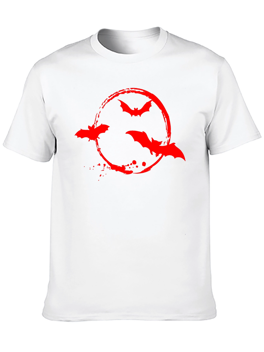 Red Bat Circle Graphic Black T-Shirt