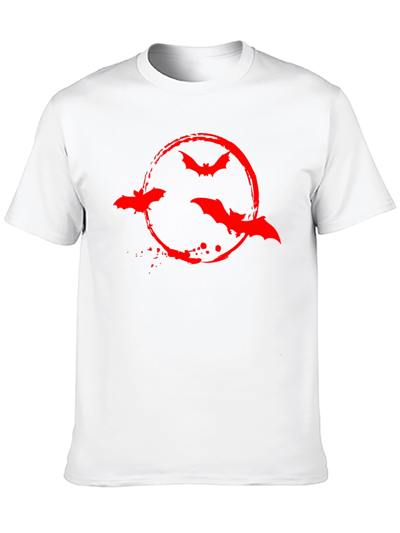 Red Bat Circle Graphic Black T-Shirt