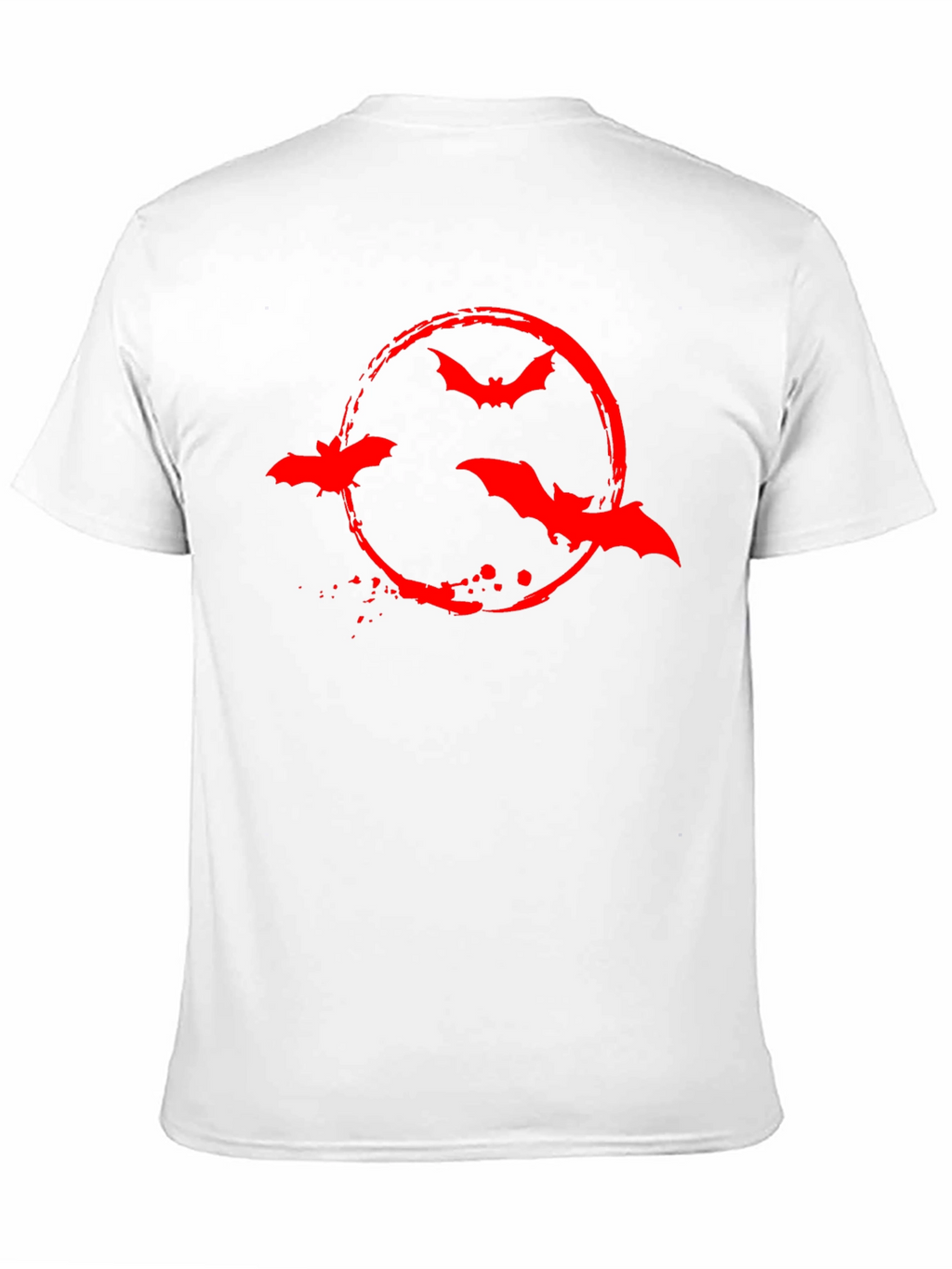 Red Bat Circle Graphic Black T-Shirt