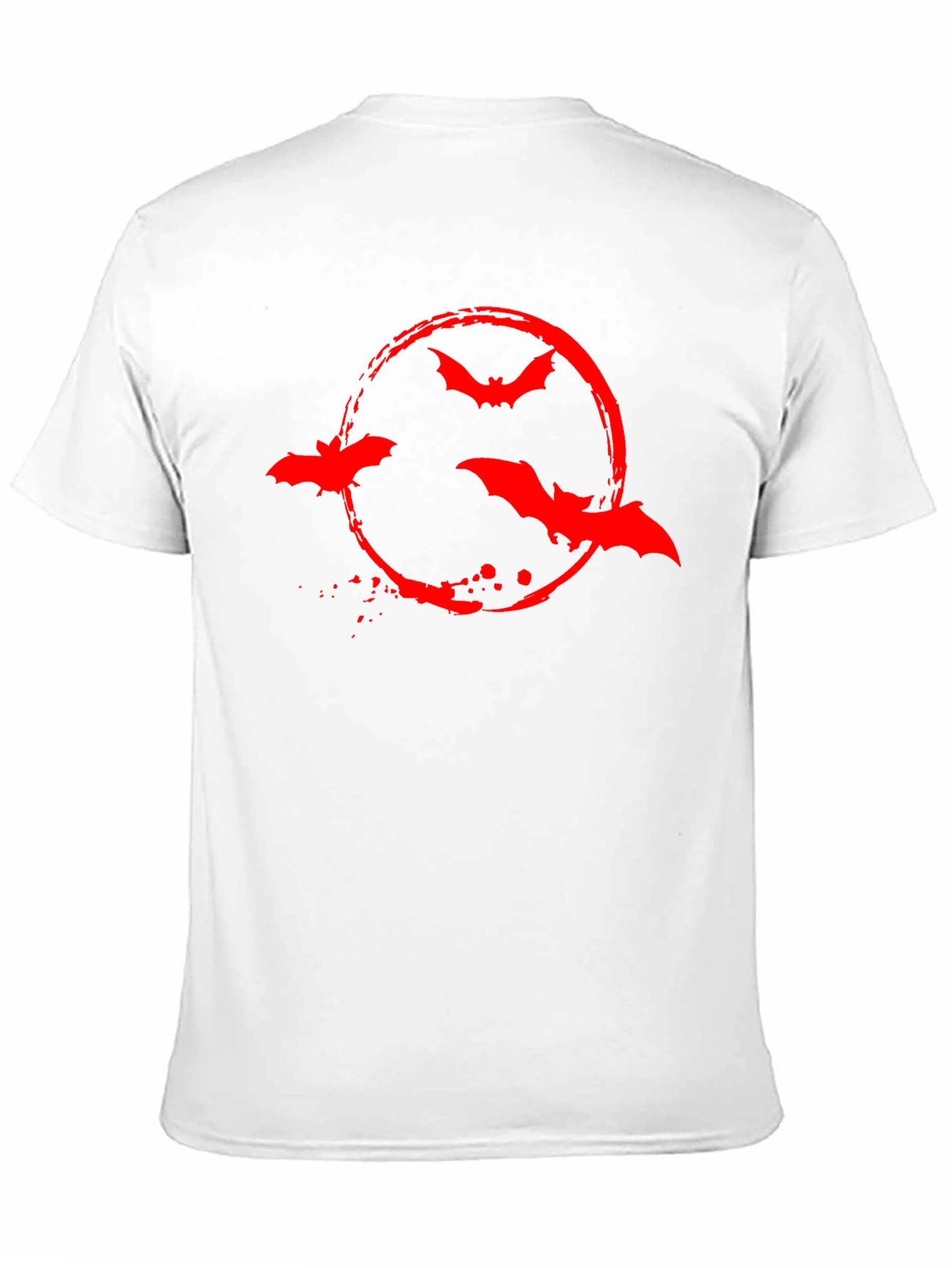 Red Bat Circle Graphic Black T-Shirt