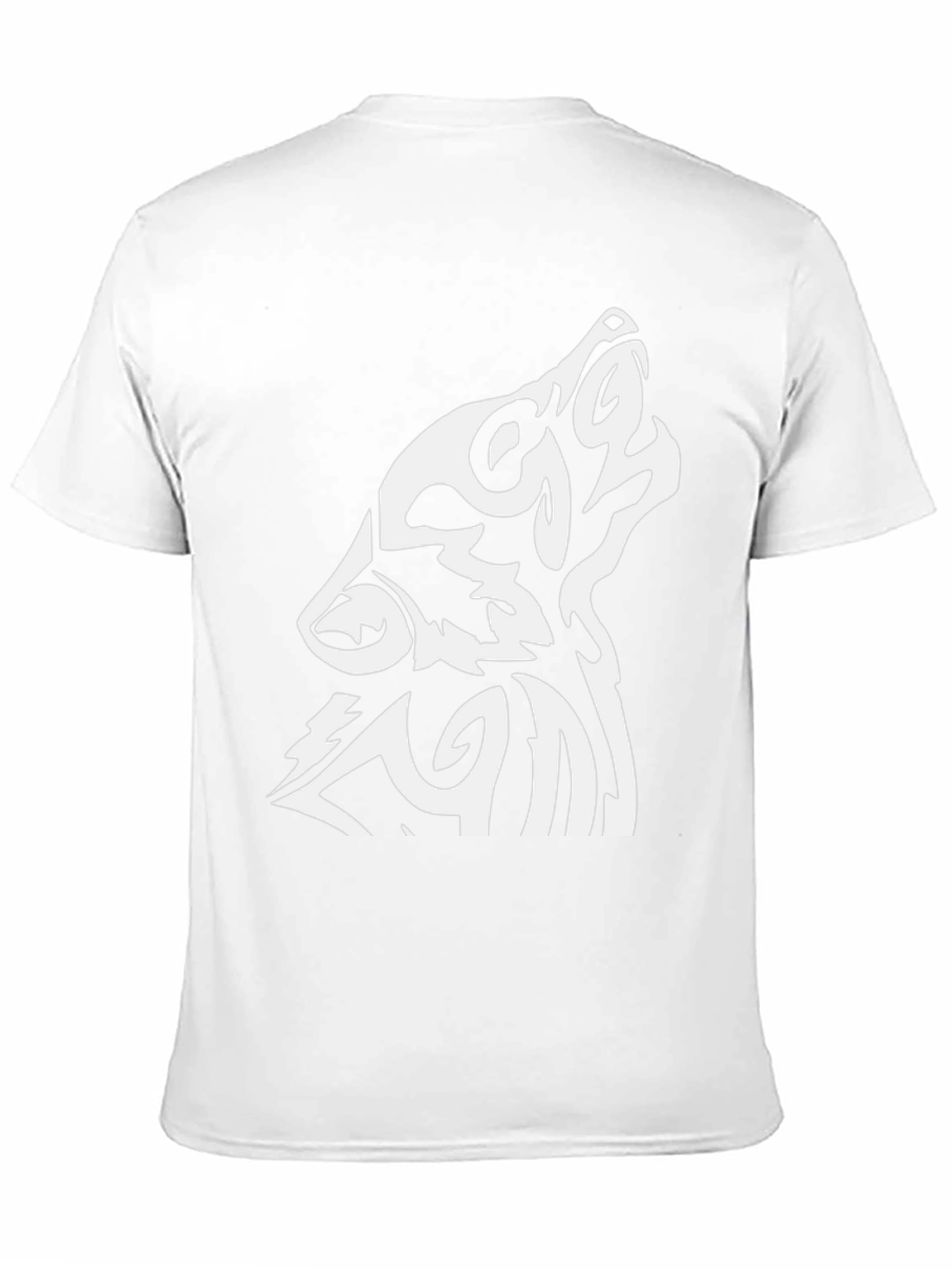 Wolf Tribal Design Black T-Shirt