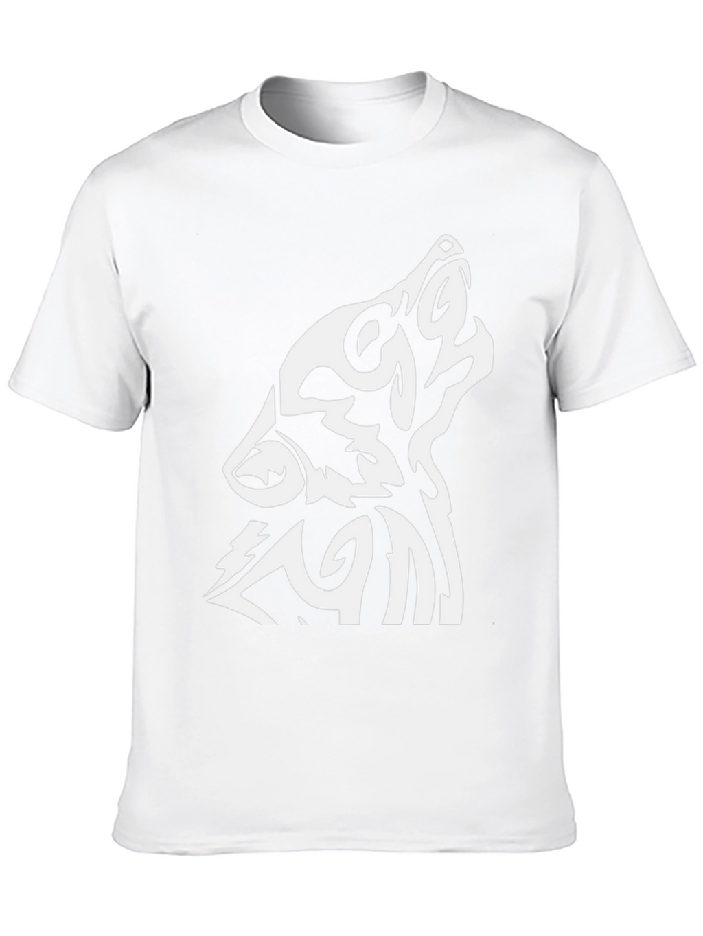 Wolf Tribal Design Black T-Shirt