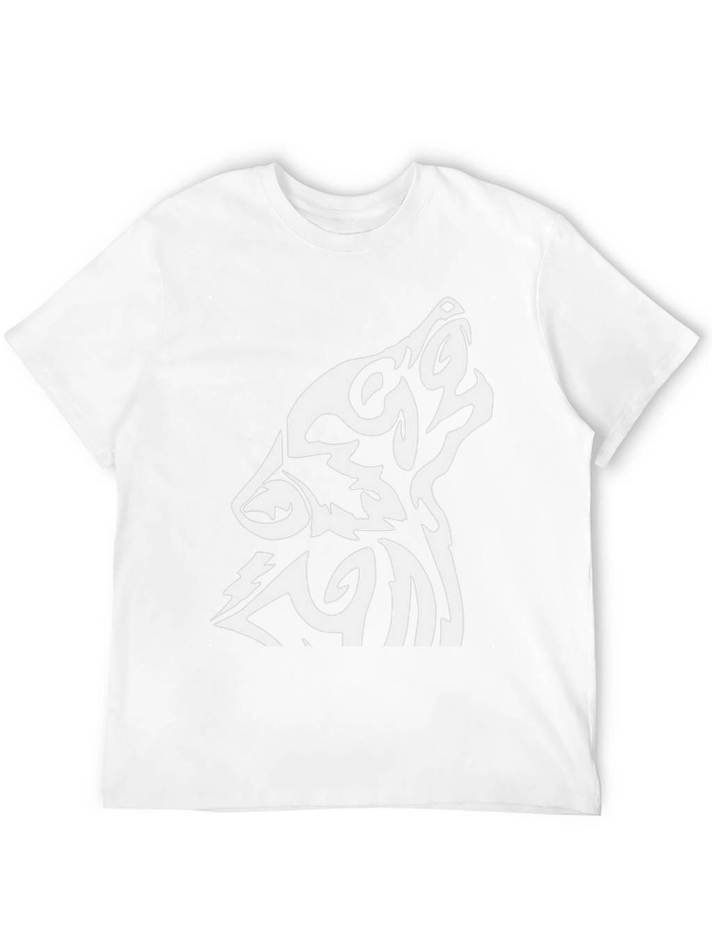 Wolf Tribal Design Black T-Shirt