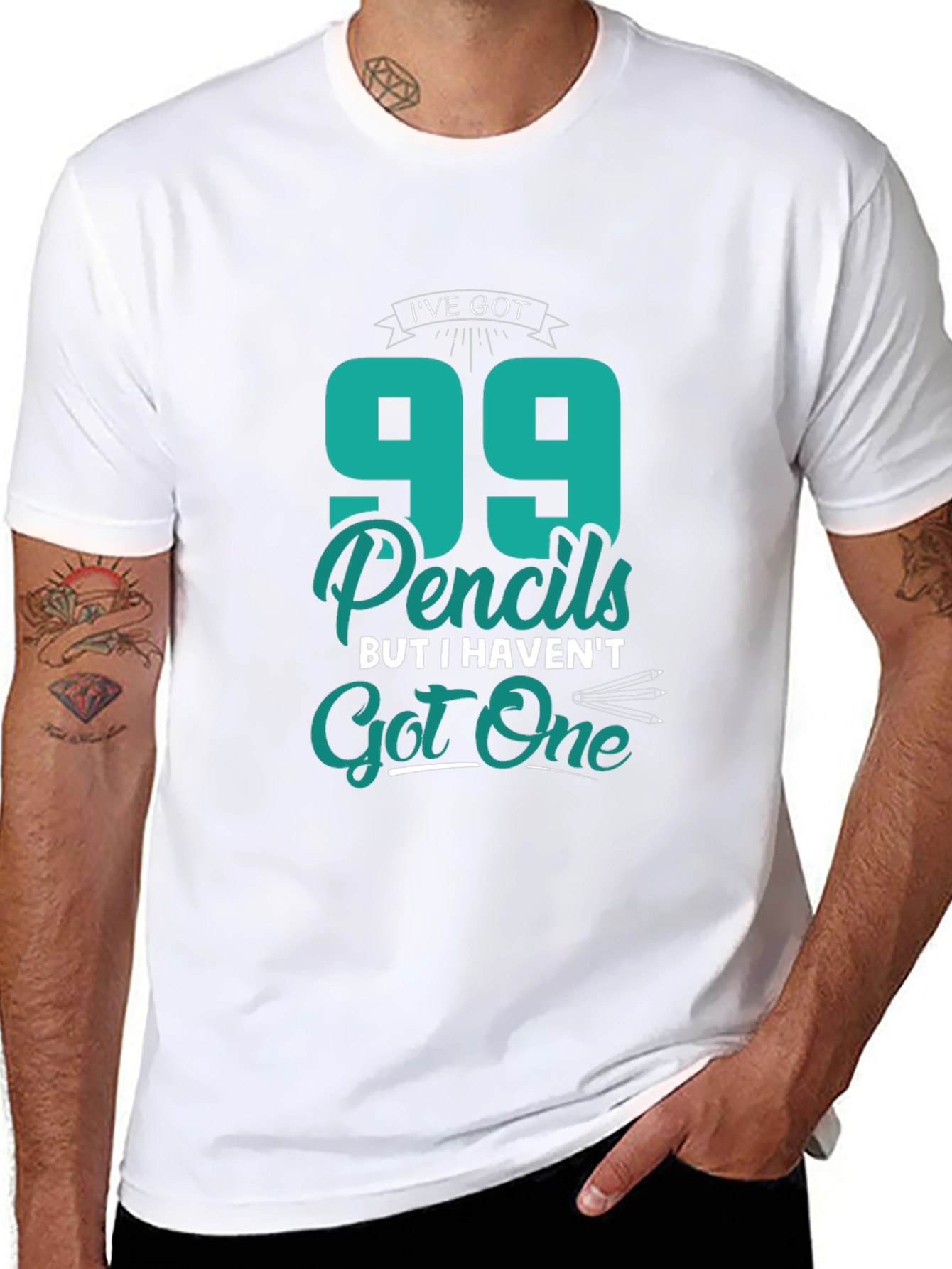 Funny 99 Pencils Graphic T-Shirt