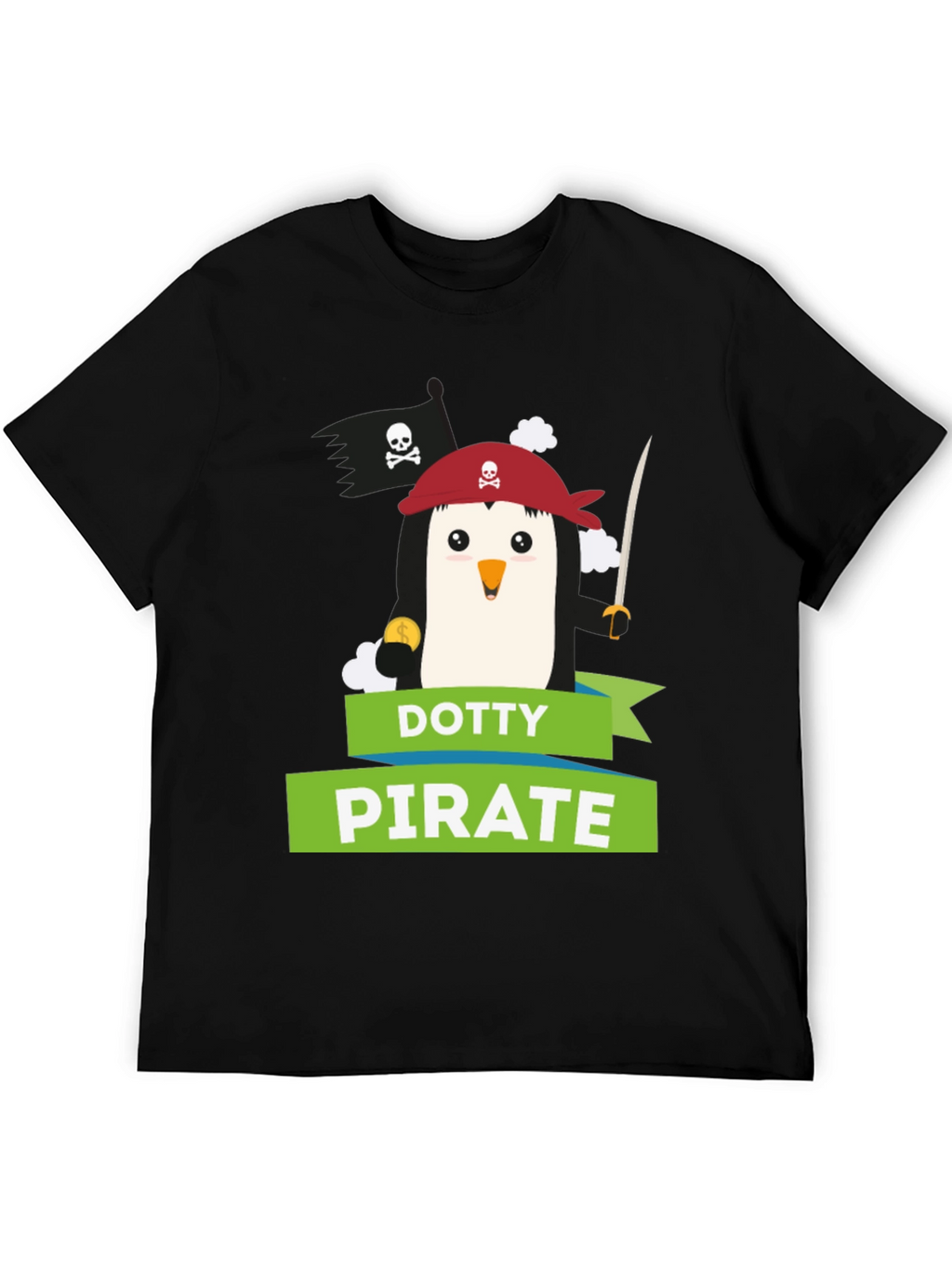 Dotty Pirate Penguin Graphic T-Shirt