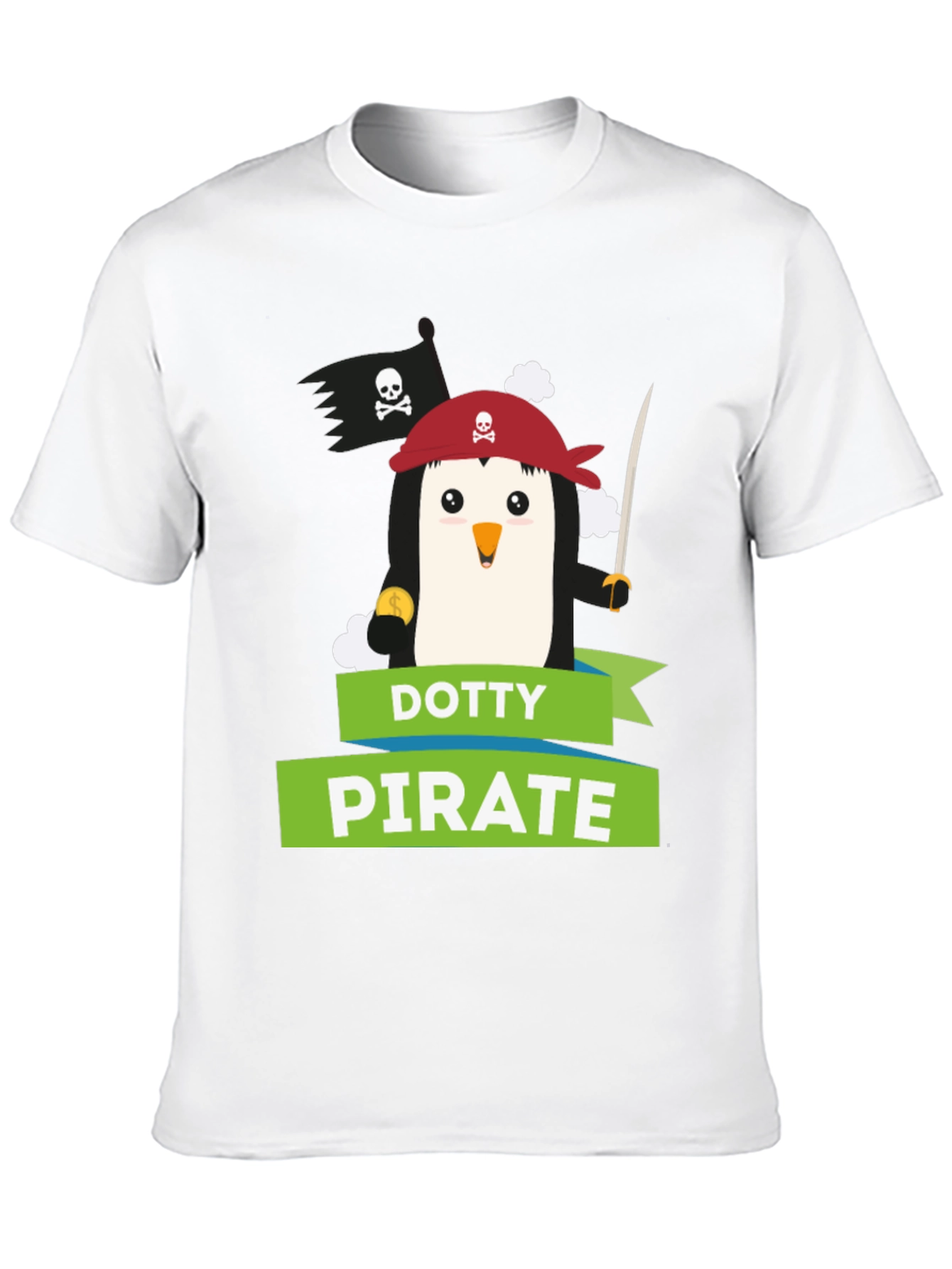 Dotty Pirate Penguin Graphic T-Shirt
