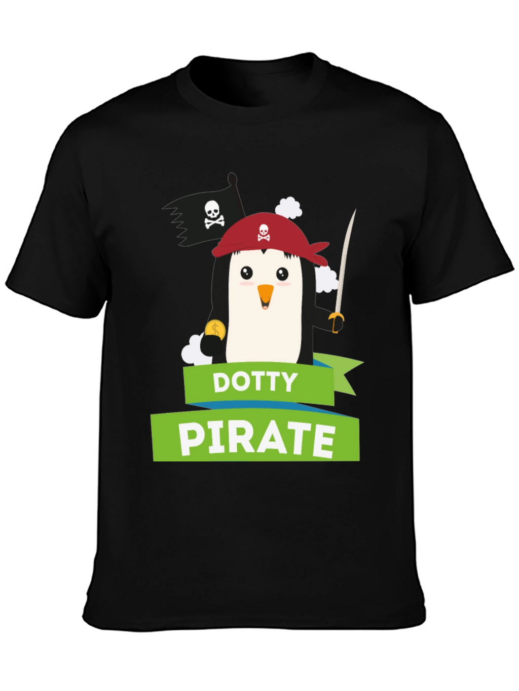 Dotty Pirate Penguin Graphic T-Shirt