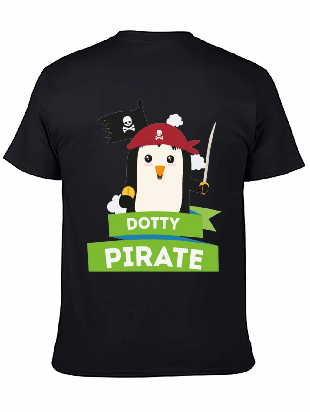 Dotty Pirate Penguin Graphic T-Shirt