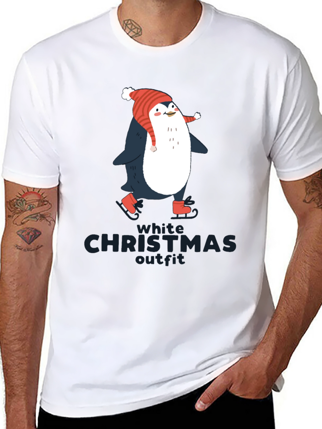 Penguin Christmas Outfit T-Shirt