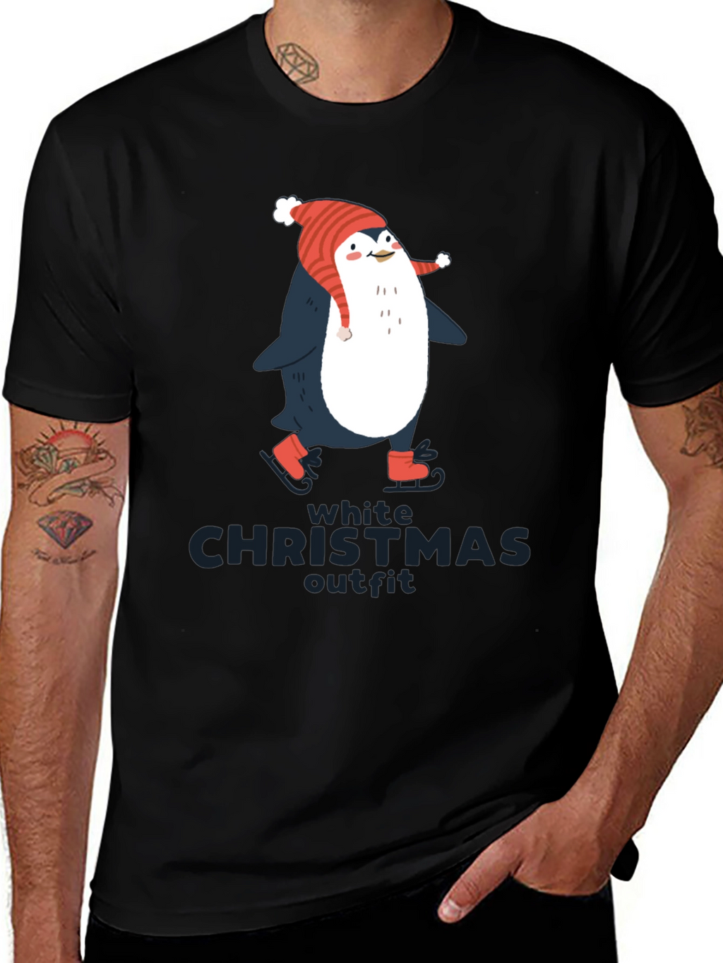 Penguin Christmas Outfit T-Shirt