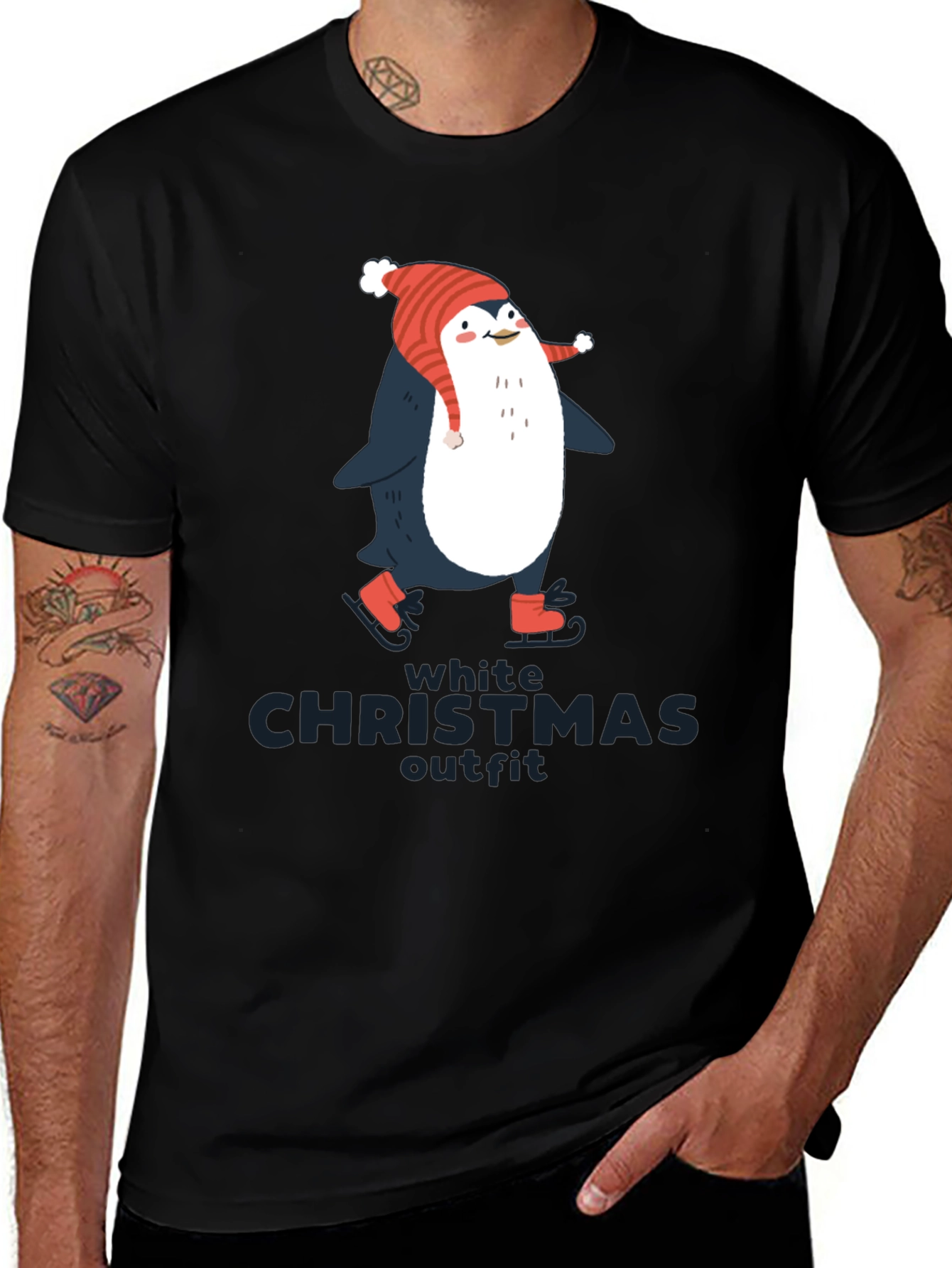 Penguin Christmas Outfit T-Shirt