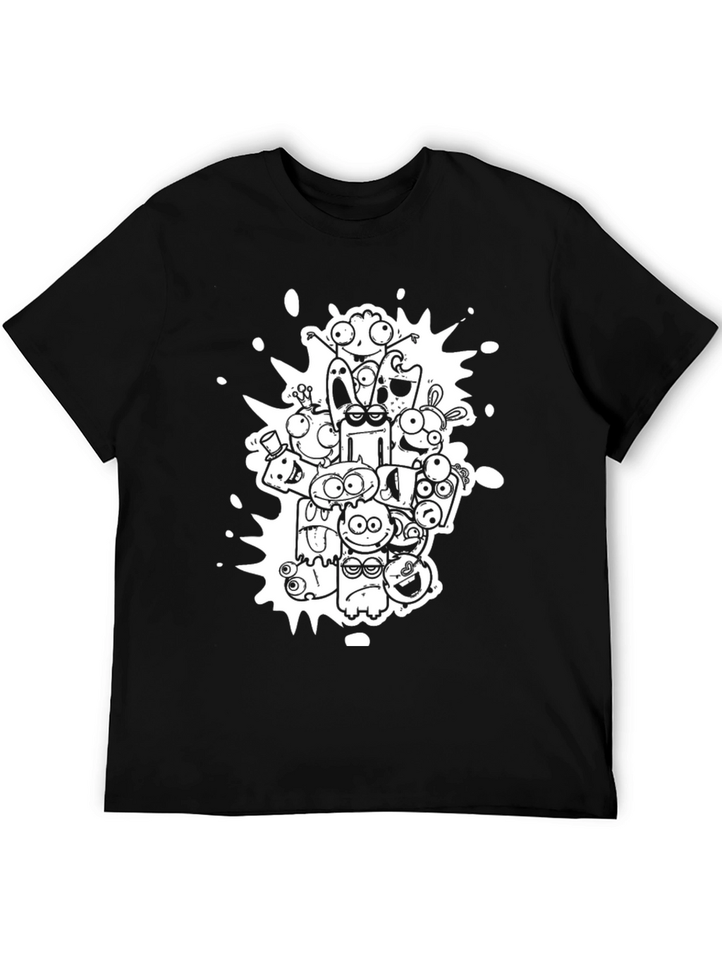 Monster Doodle Graphic Black T-Shirt