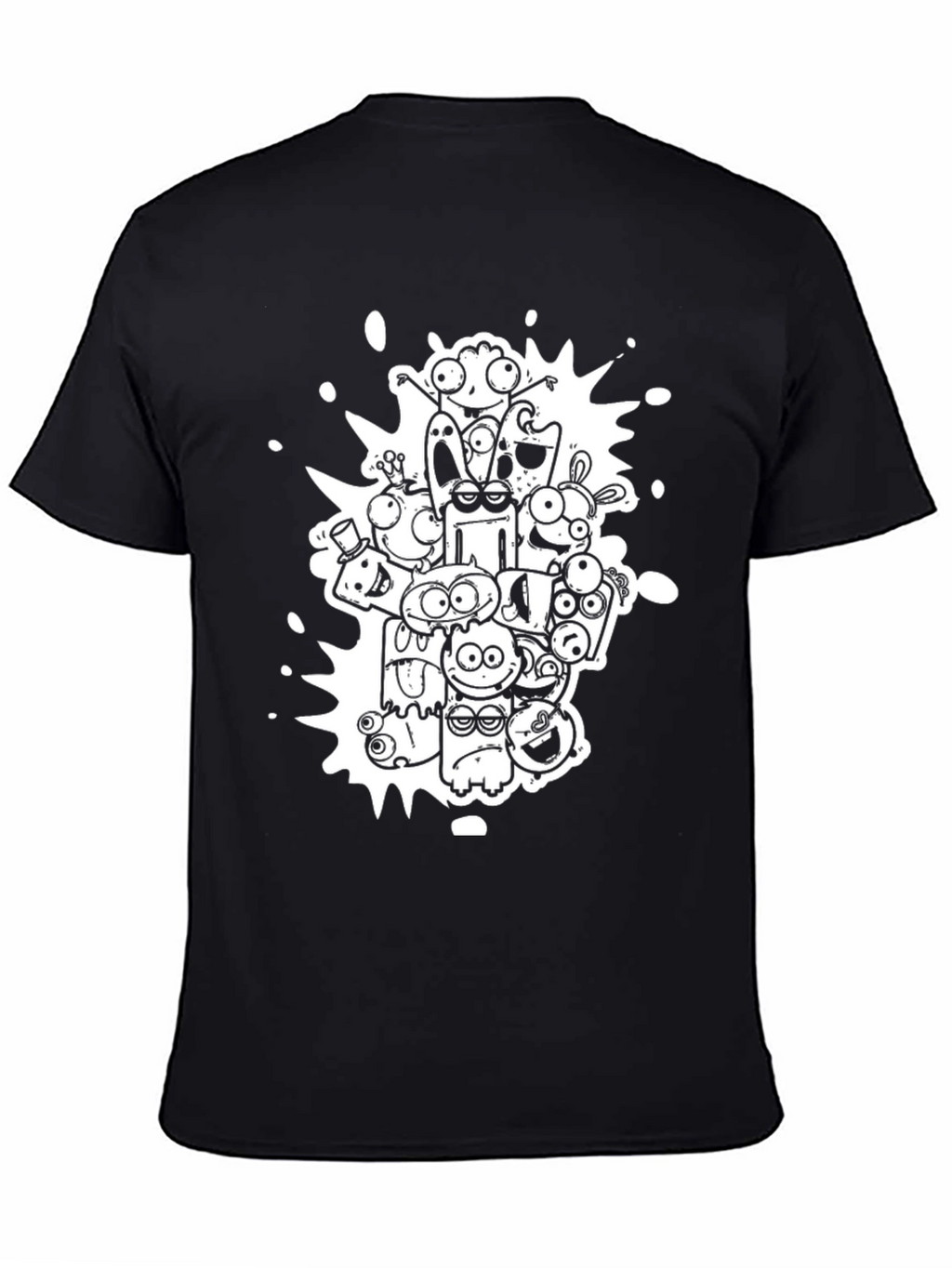 Monster Doodle Graphic Black T-Shirt