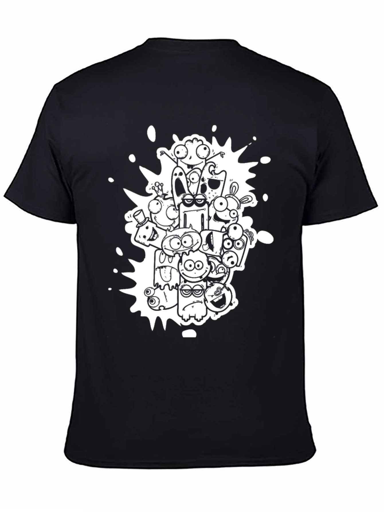 Monster Doodle Graphic Black T-Shirt