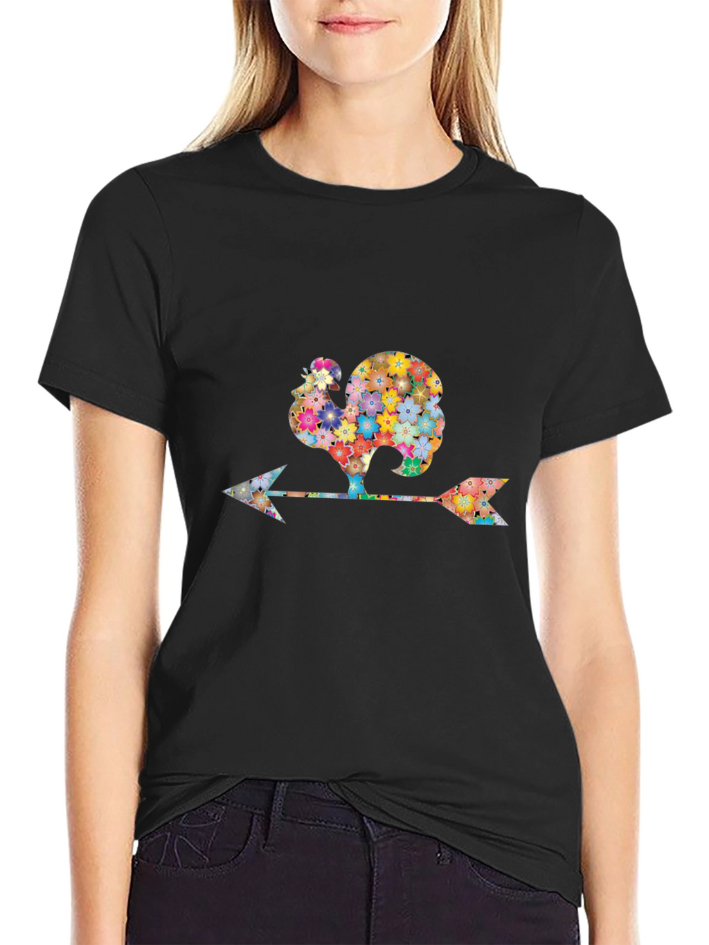 Floral Rooster Weathervane Graphic Tee