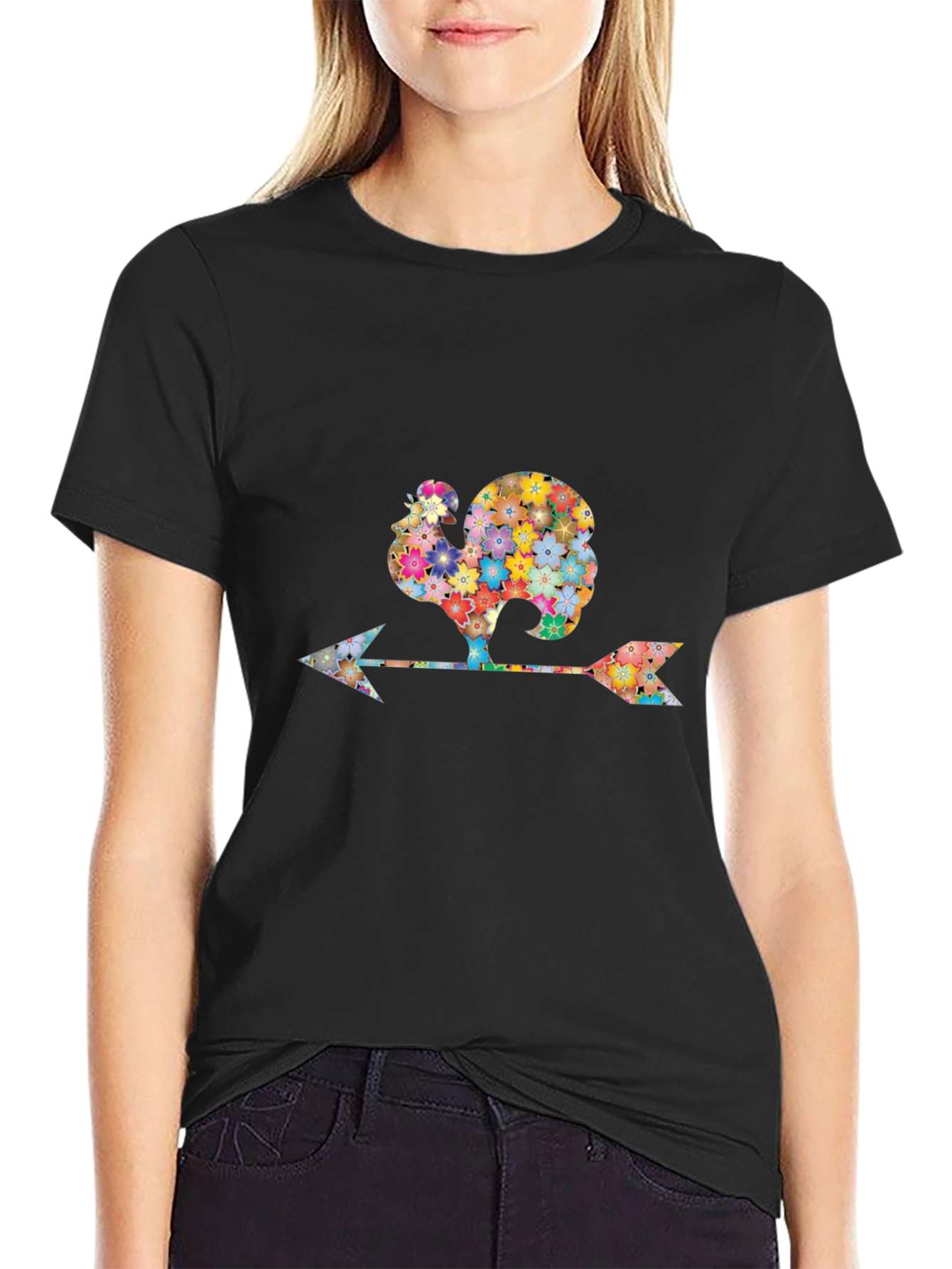 Floral Rooster Weathervane Graphic Tee