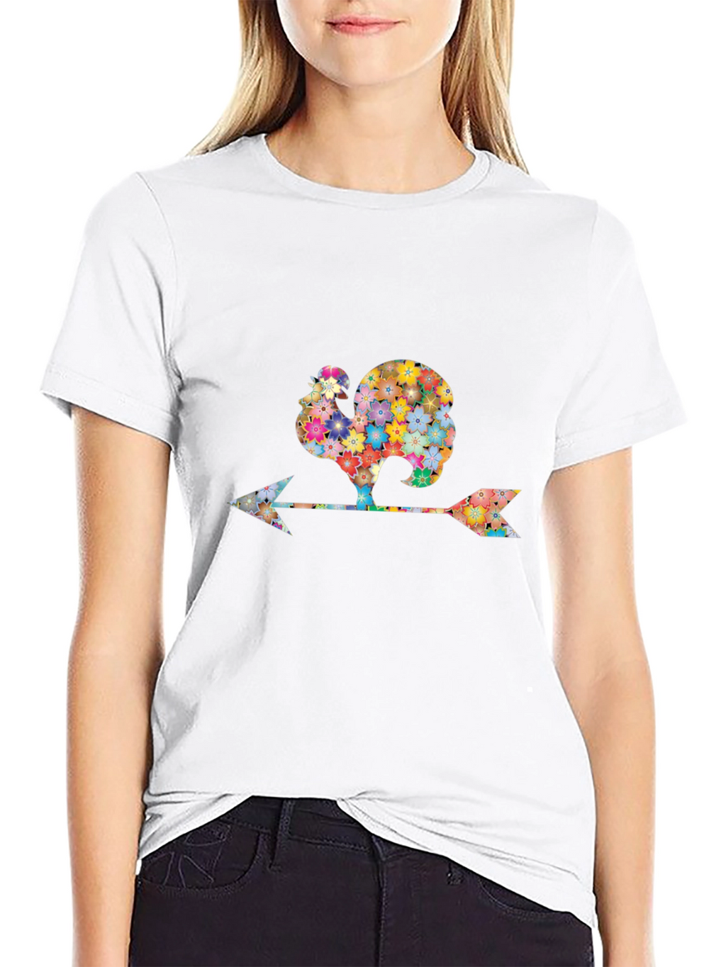 Floral Rooster Weathervane Graphic Tee