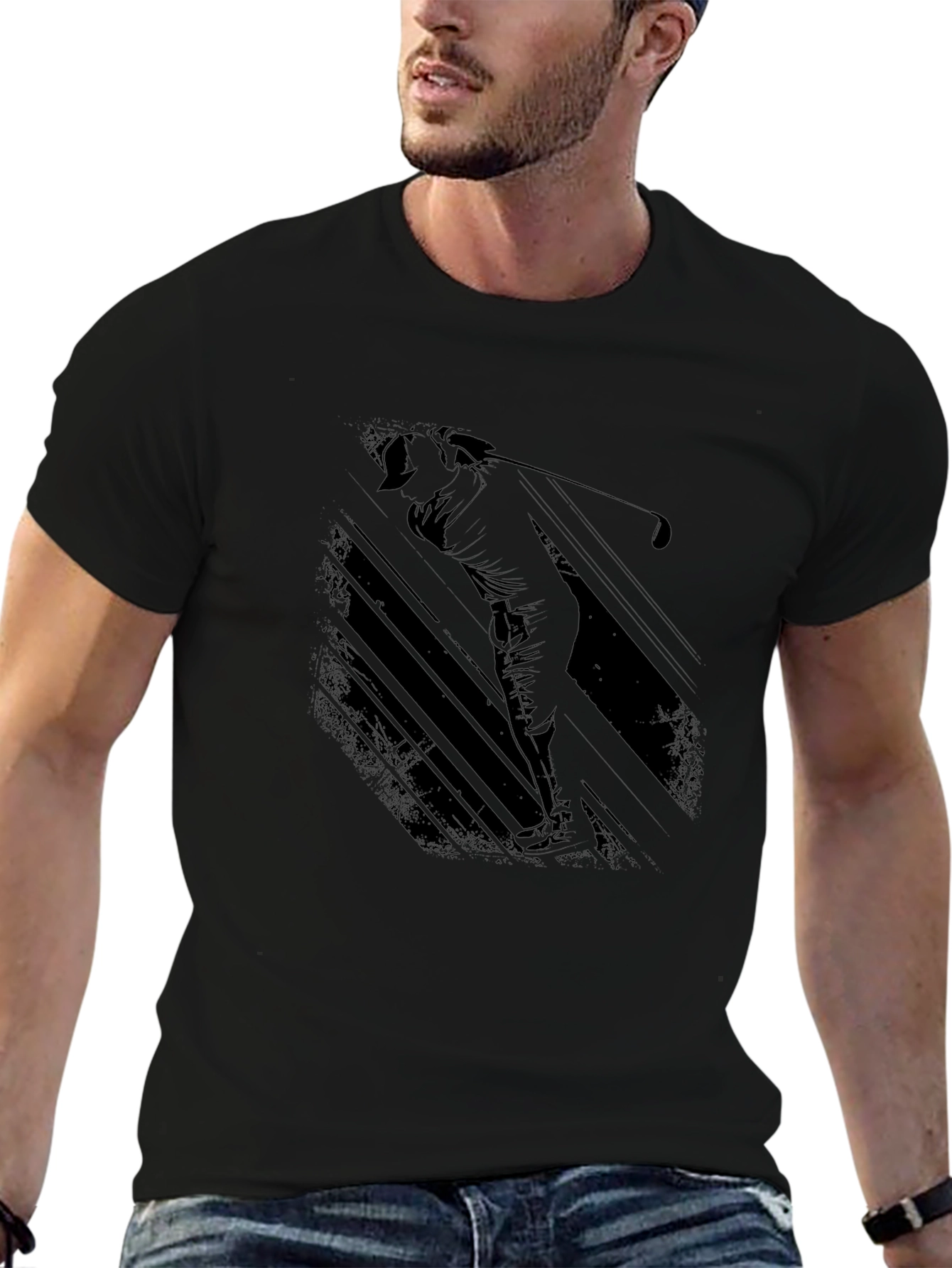 Golf Silhouette Black Graphic Tee