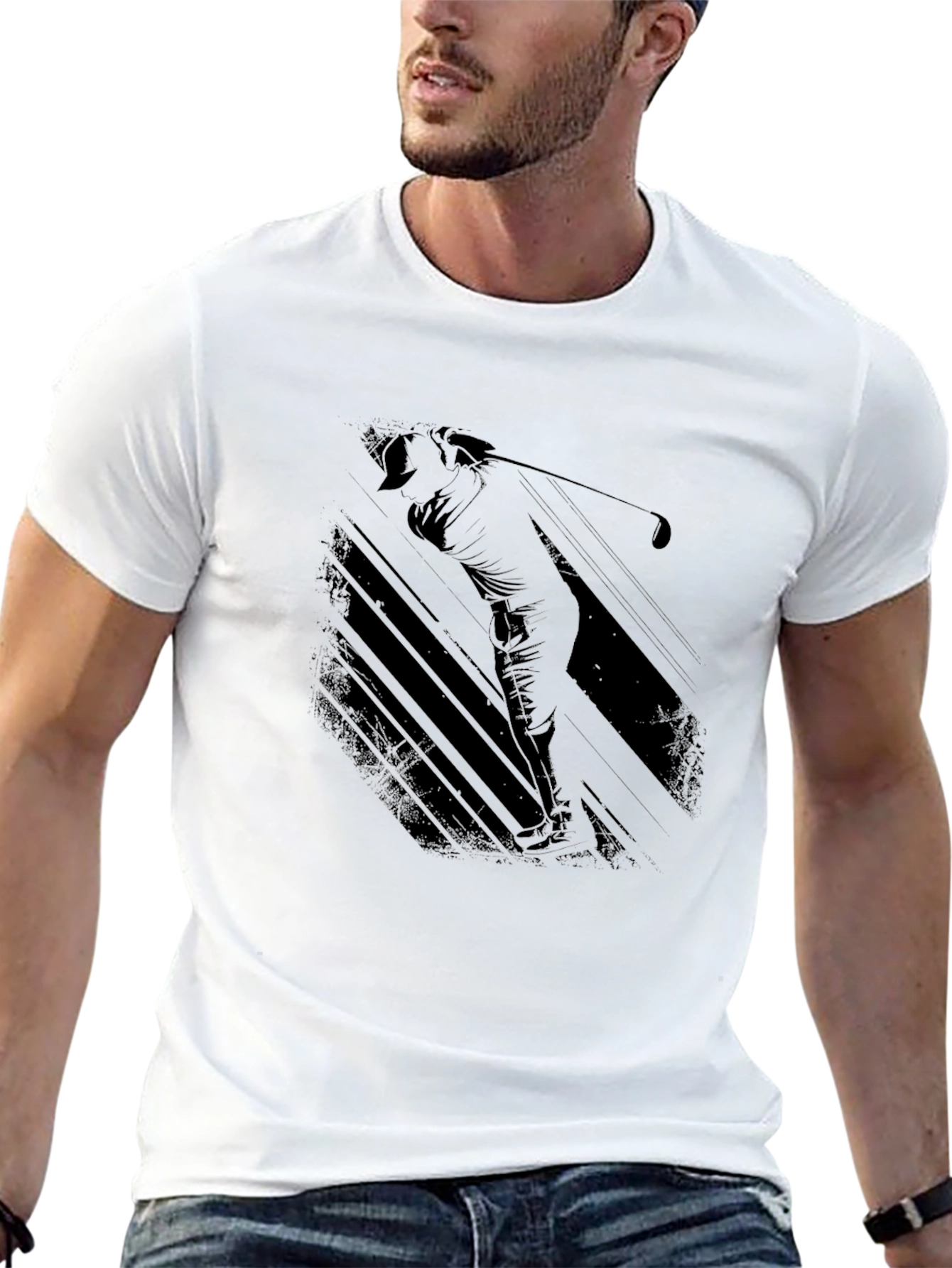 Golf Silhouette Black Graphic Tee