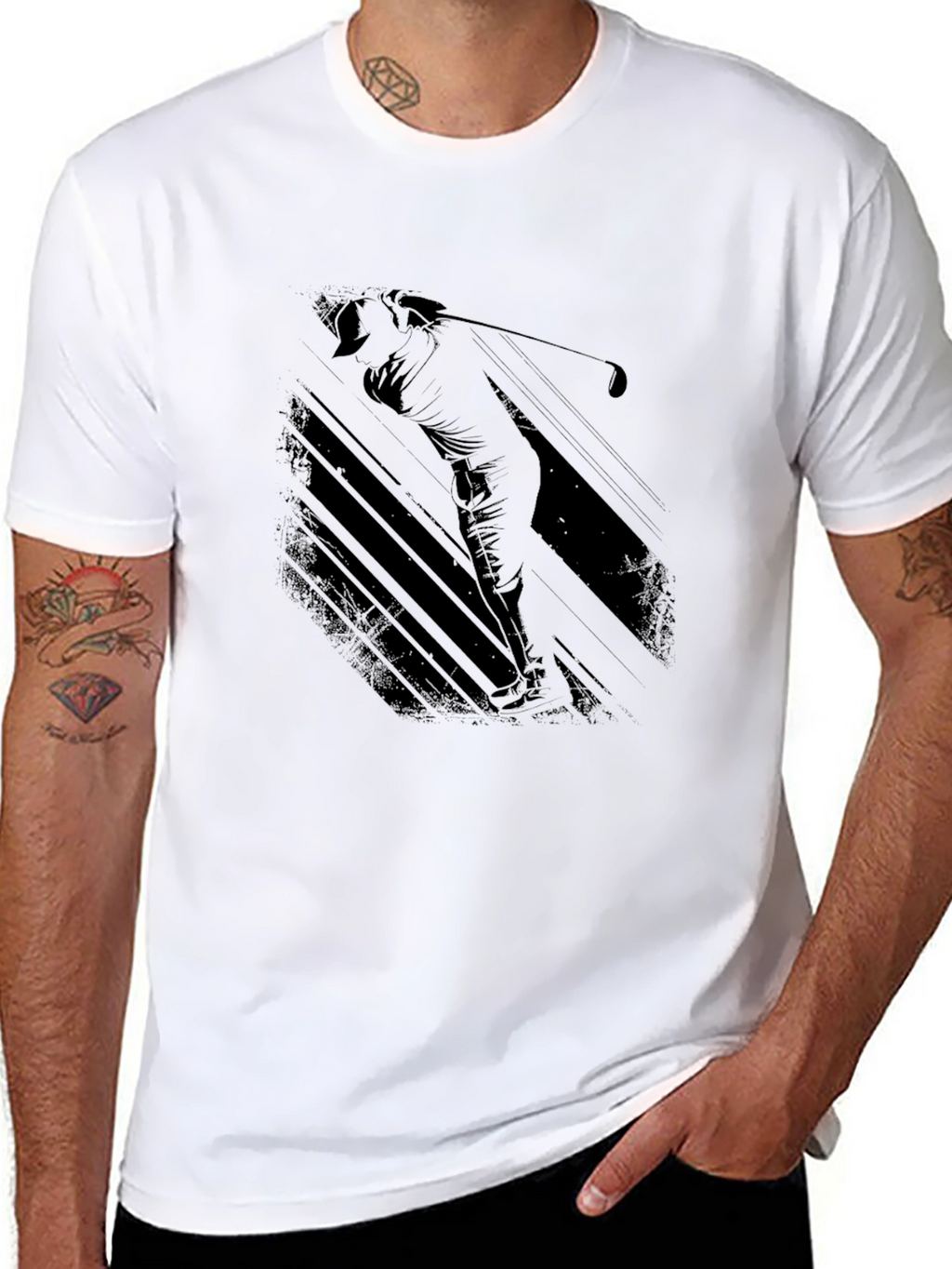 Golf Silhouette Black Graphic Tee