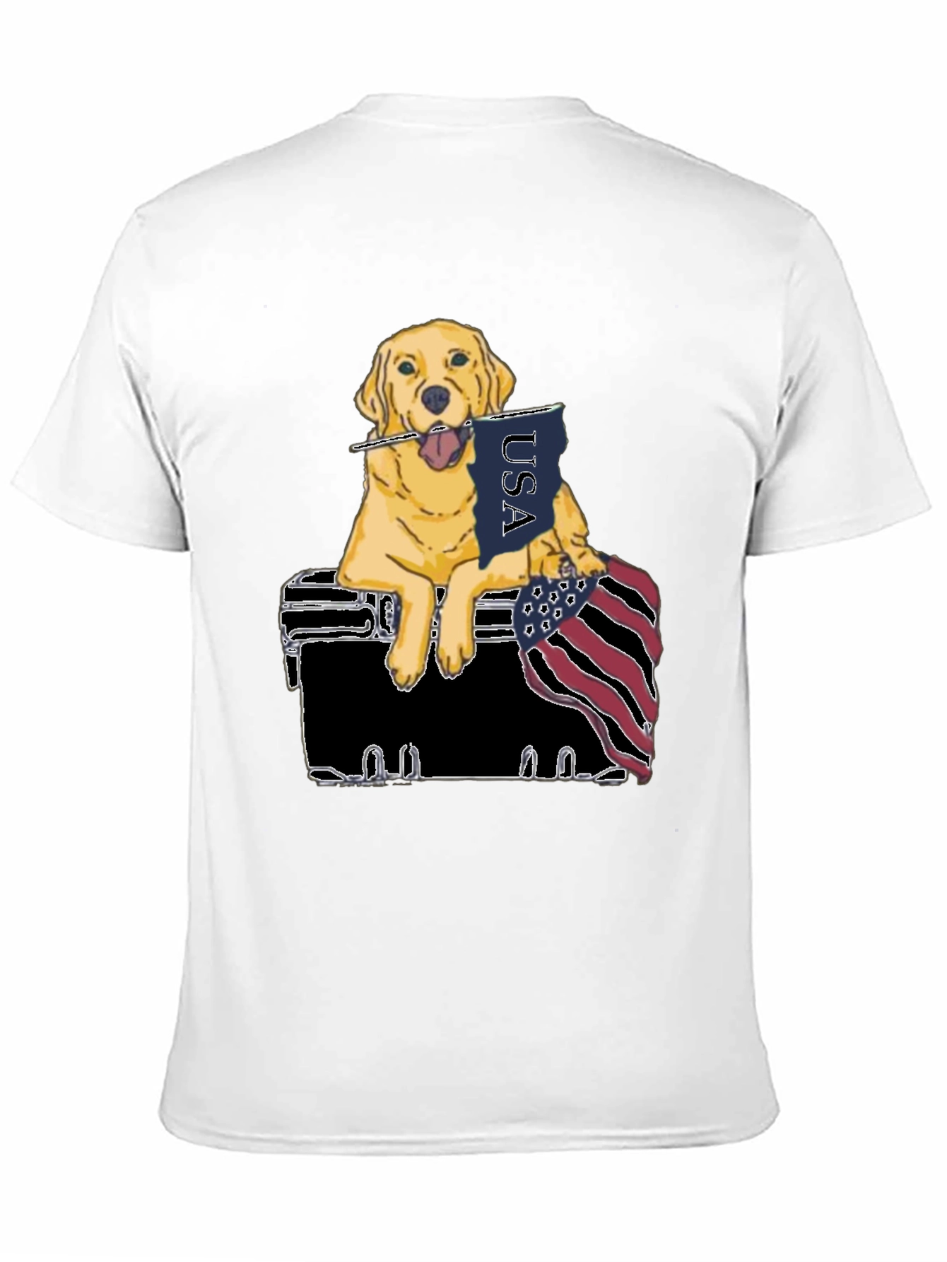 Patriotic Golden Retriever Graphic Tee