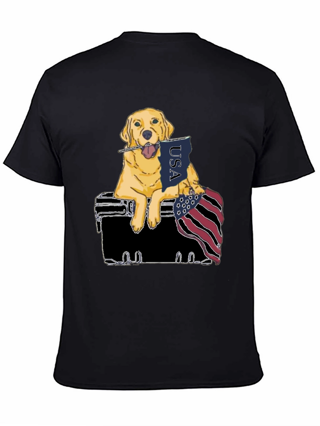 Patriotic Golden Retriever Graphic Tee
