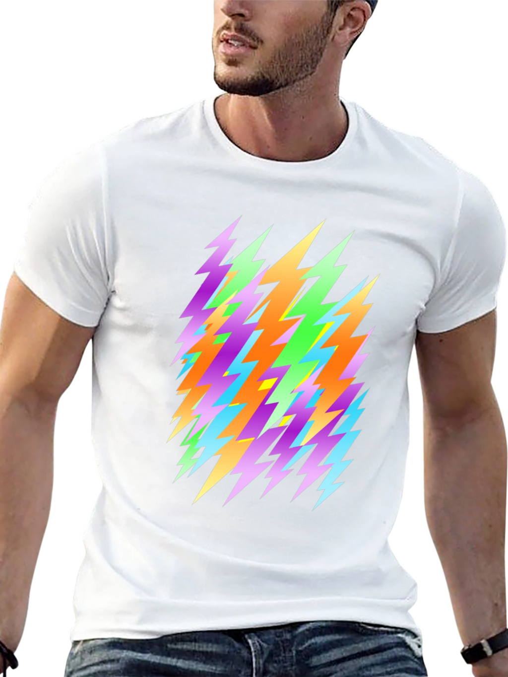 Lightning Bolt Graphic Black T-Shirt