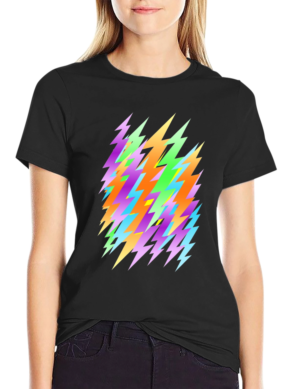 Lightning Bolt Graphic Black T-Shirt