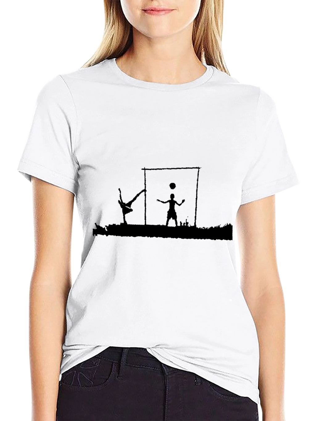 Soccer Silhouette Black T-Shirt