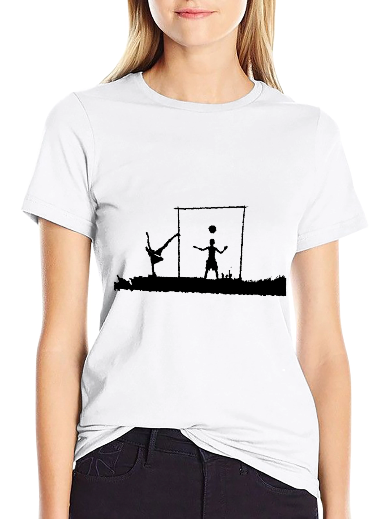 Soccer Silhouette Black T-Shirt