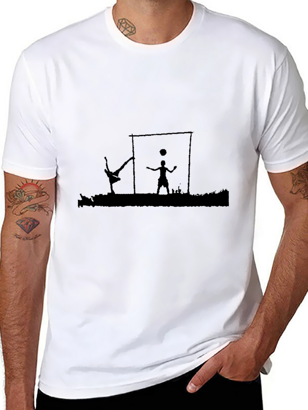 Soccer Silhouette Black T-Shirt
