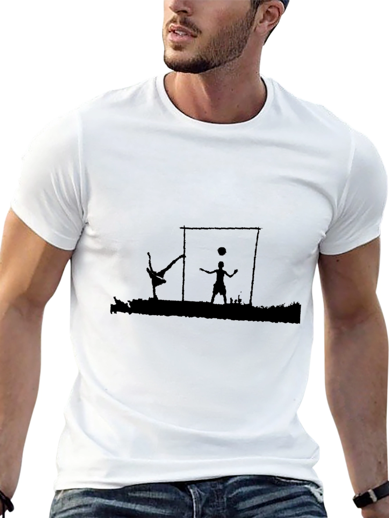 Soccer Silhouette Black T-Shirt