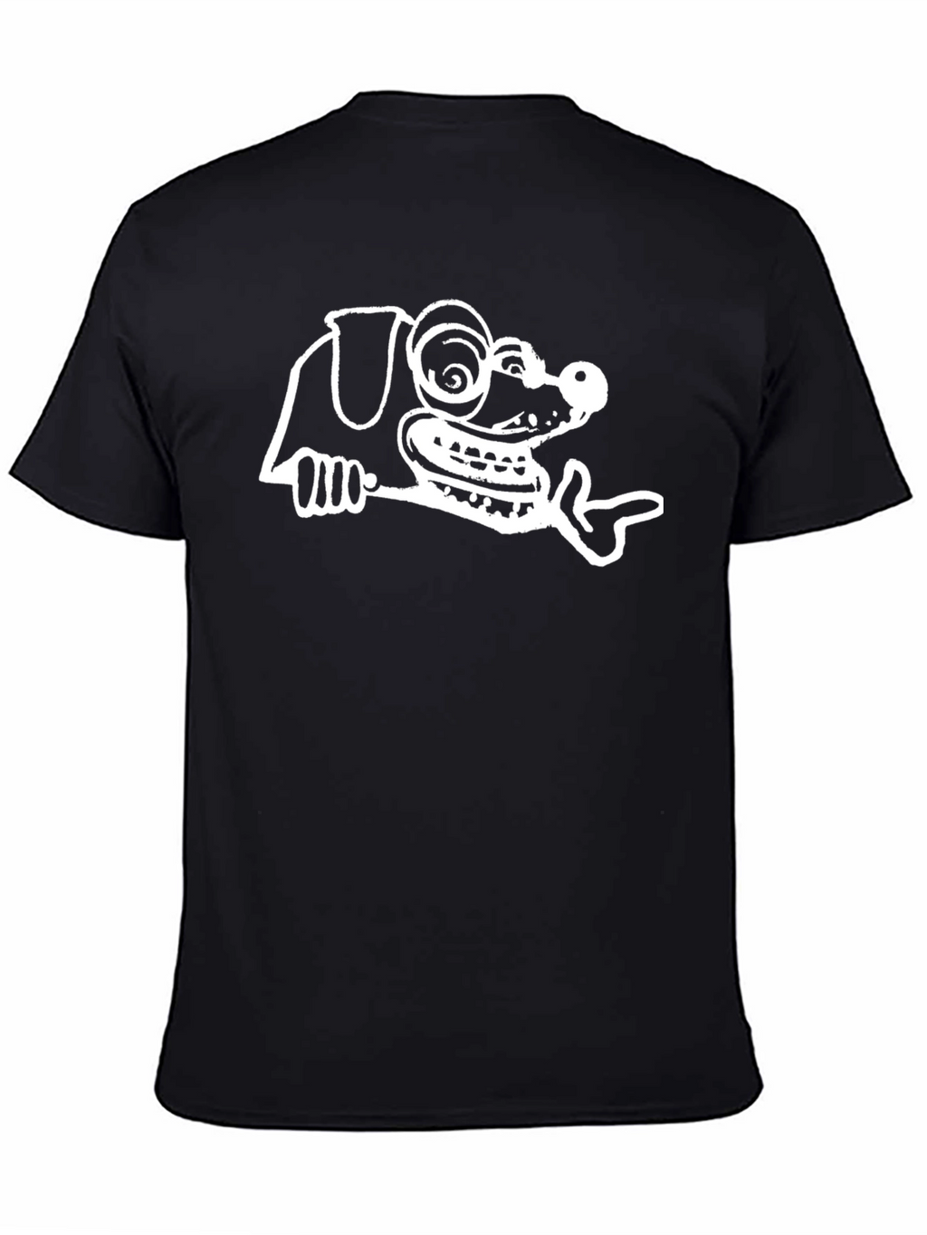 Dog Cartoon Graphic Tee - Black Casual Shirt