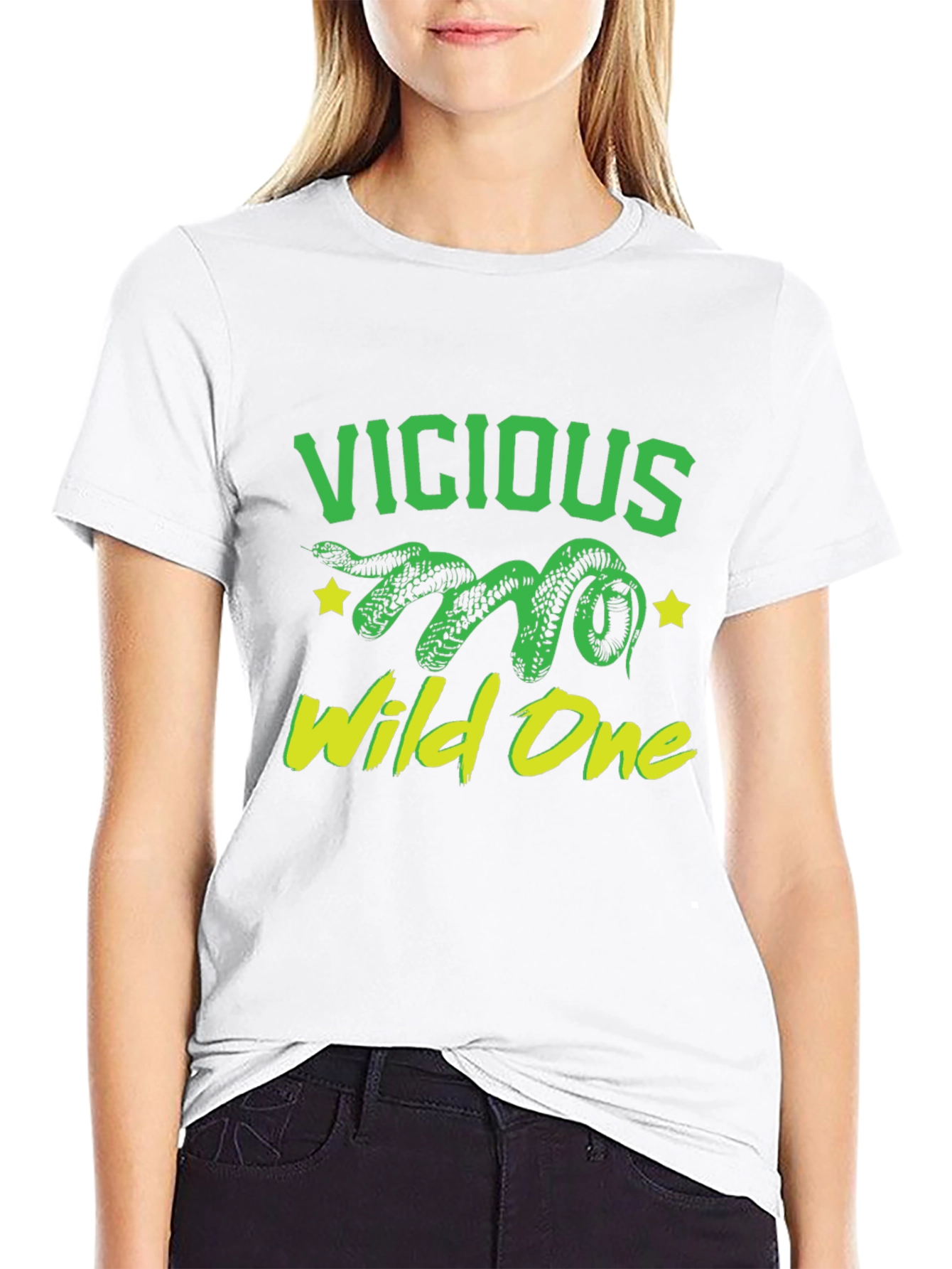 Vicious Wild One Snake Graphic T-Shirt