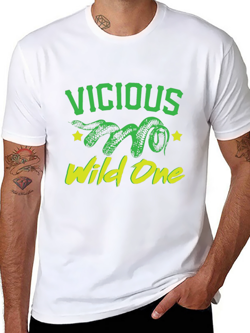Vicious Wild One Snake Graphic T-Shirt