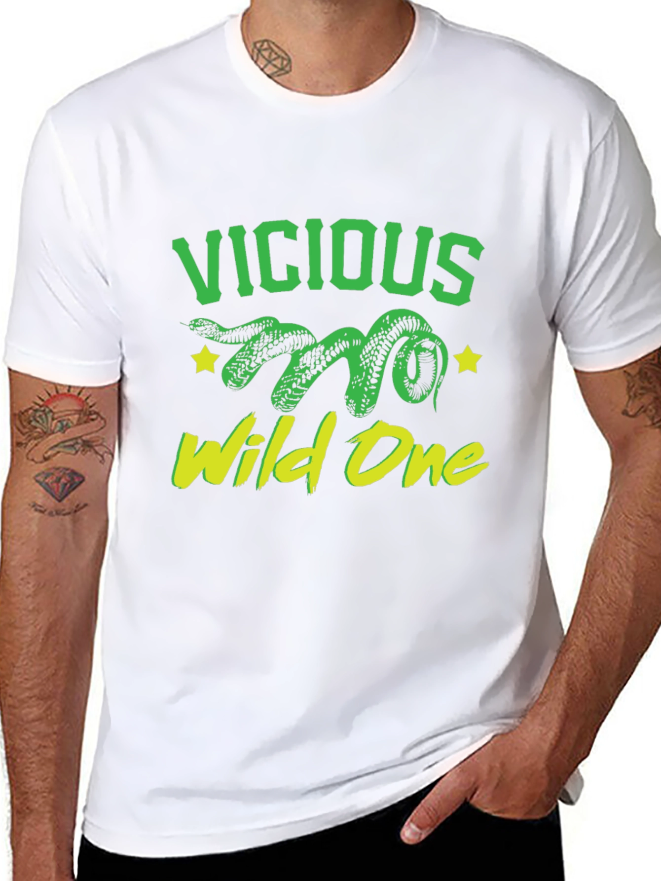 Vicious Wild One Snake Graphic T-Shirt