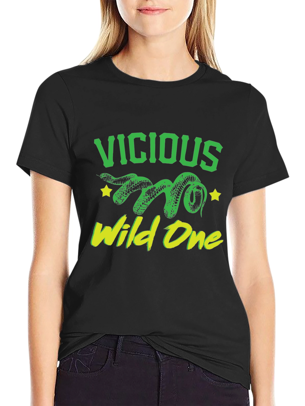 Vicious Wild One Snake Graphic T-Shirt