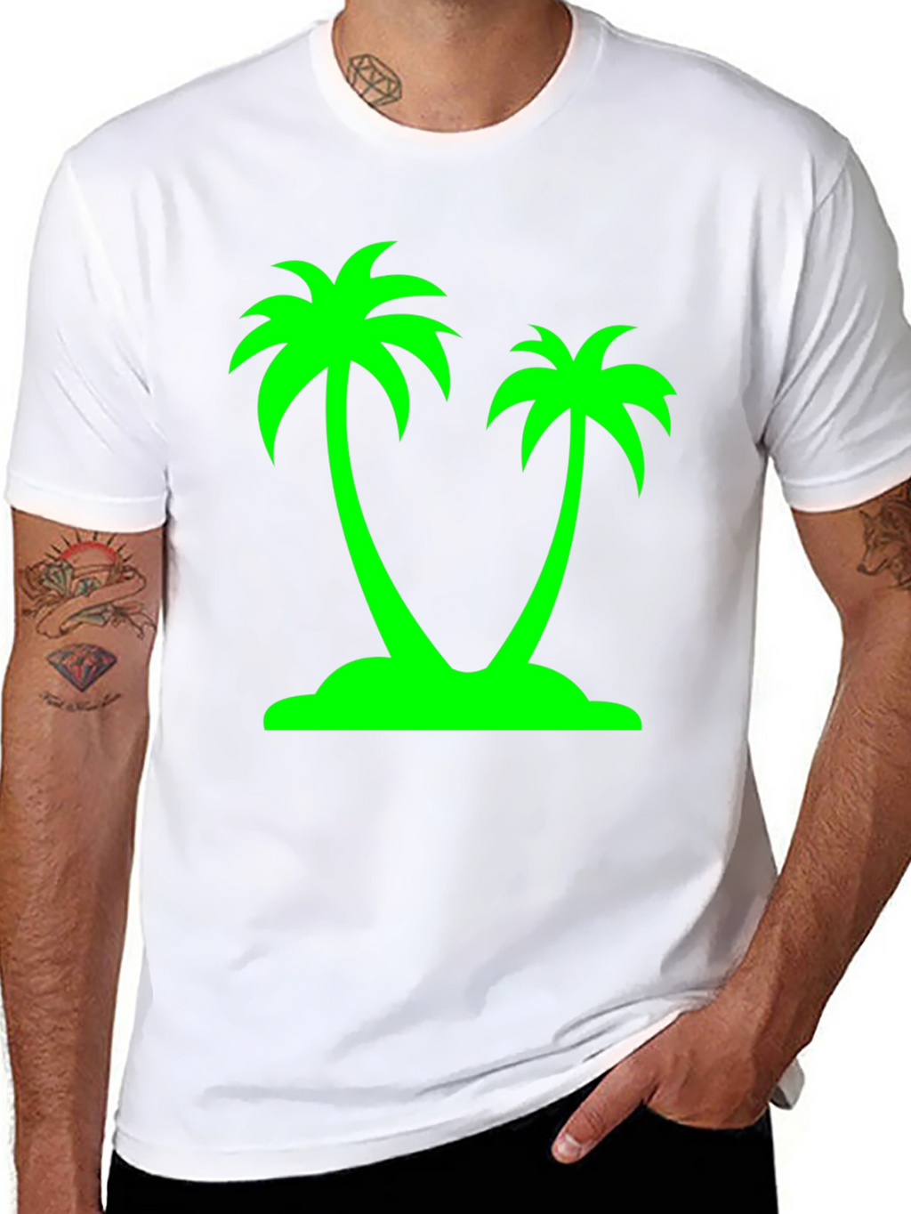 Tropical Palm Tree Graphic Tee - Island Vibes