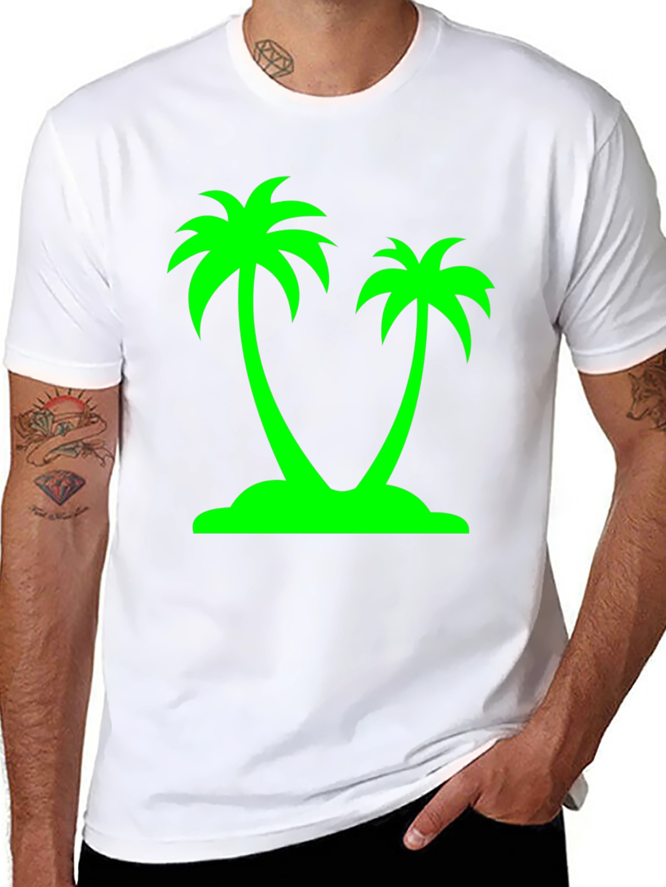 Tropical Palm Tree Graphic Tee - Island Vibes