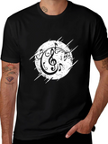 Musical Notes Graphic Black Tee