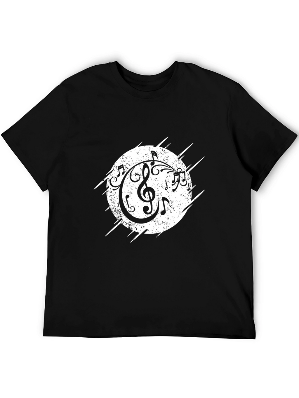 Musical Notes Graphic Black Tee